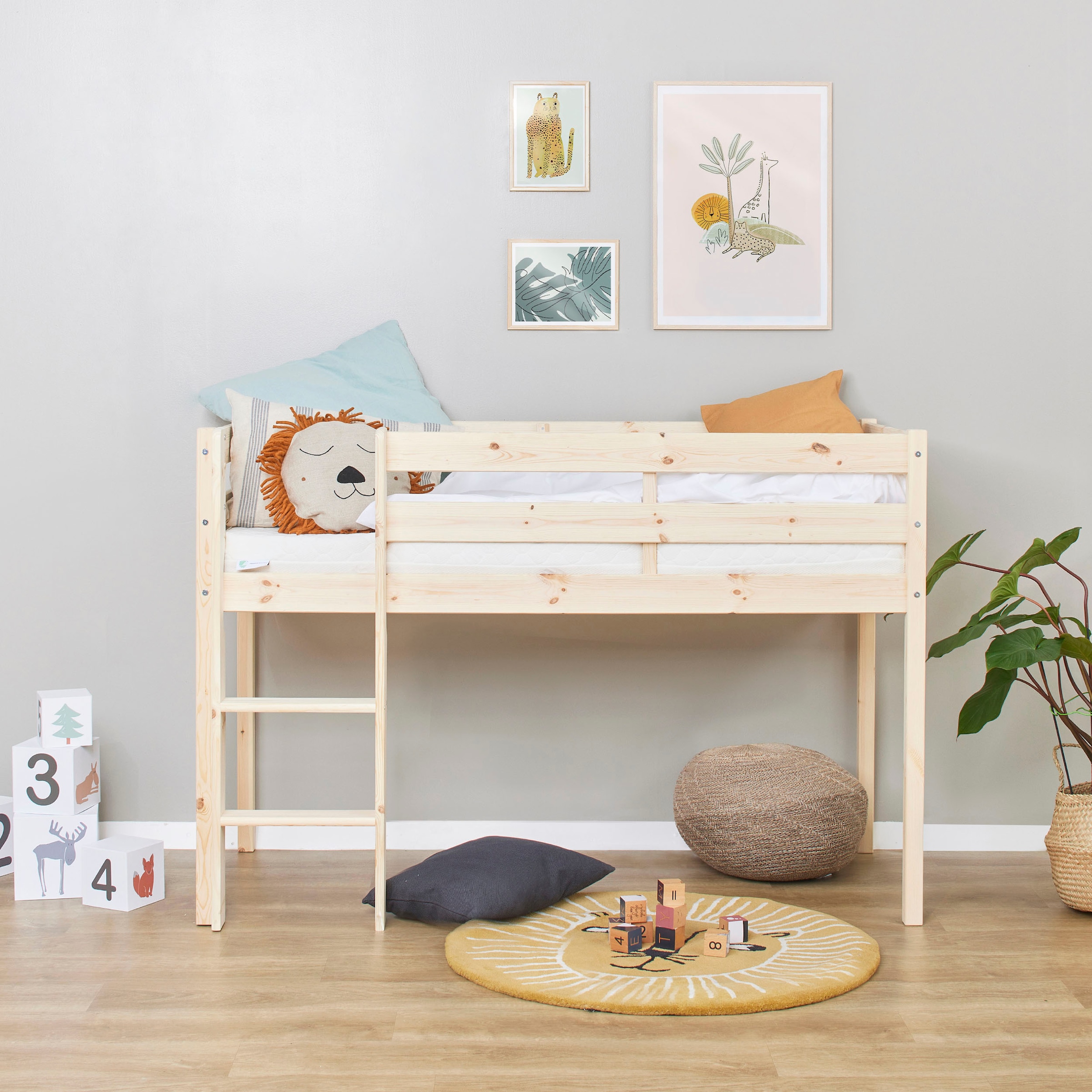 Hoppekids Spielbett »ECO COMFORT, Hochbett, in 2 Einzelbetten teilbar«, Höhe 72cm, Farbe & Größe & Matratze