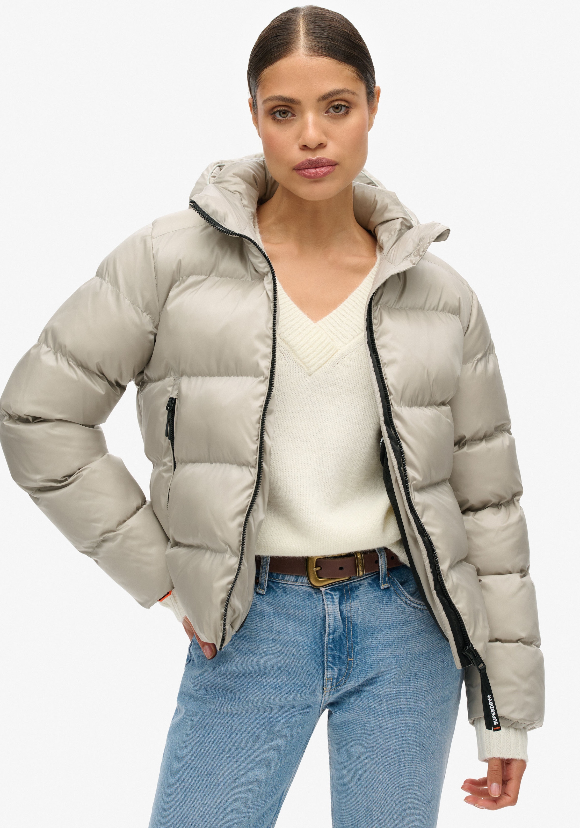 Superdry Steppjacke »HOODED LUXE SPORTS PUFFER«, mit Kapuze
