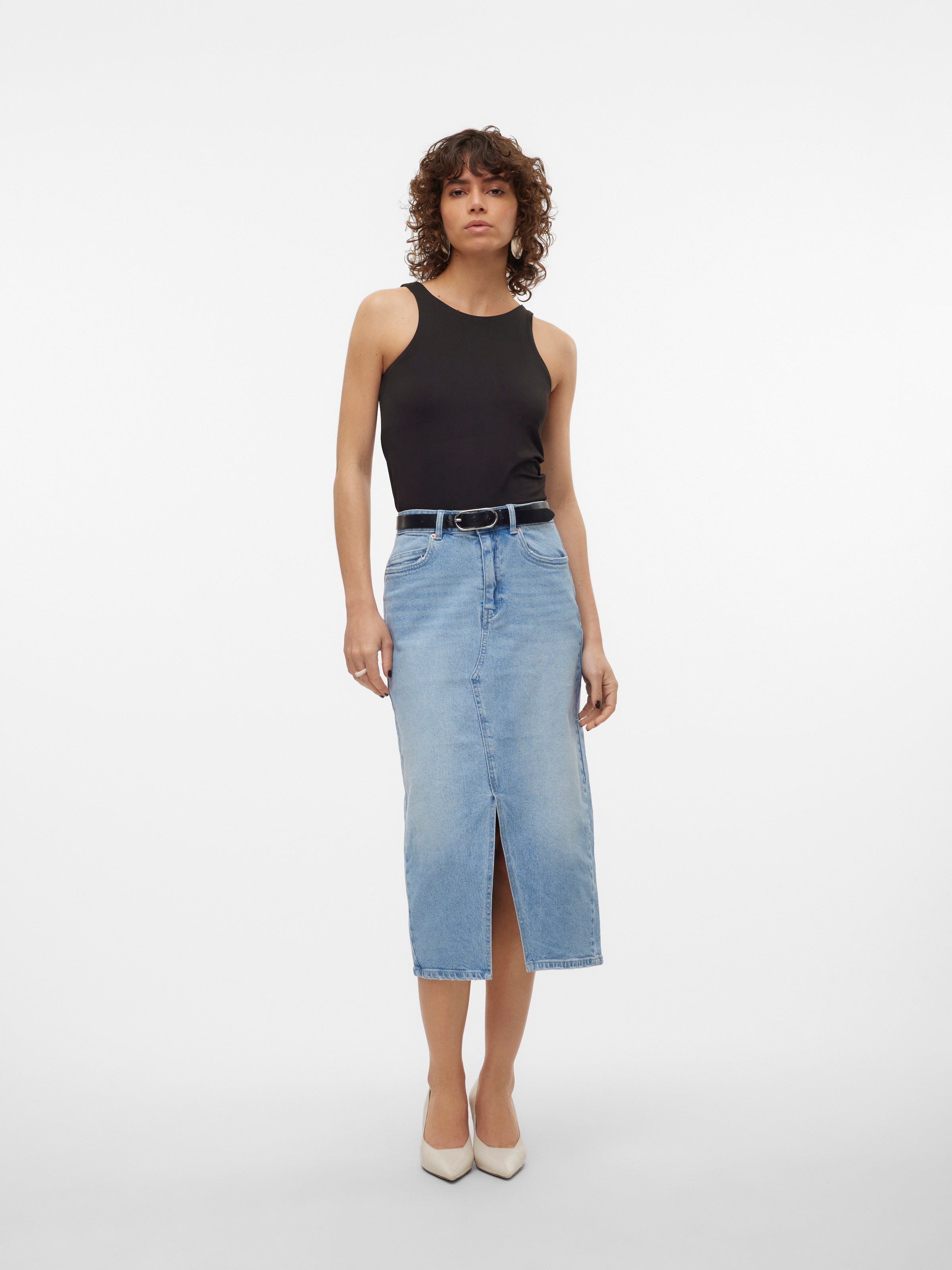 Vero Moda Maxirock »VMVERI HR CALF DENIM SKIRT GA NOOS«