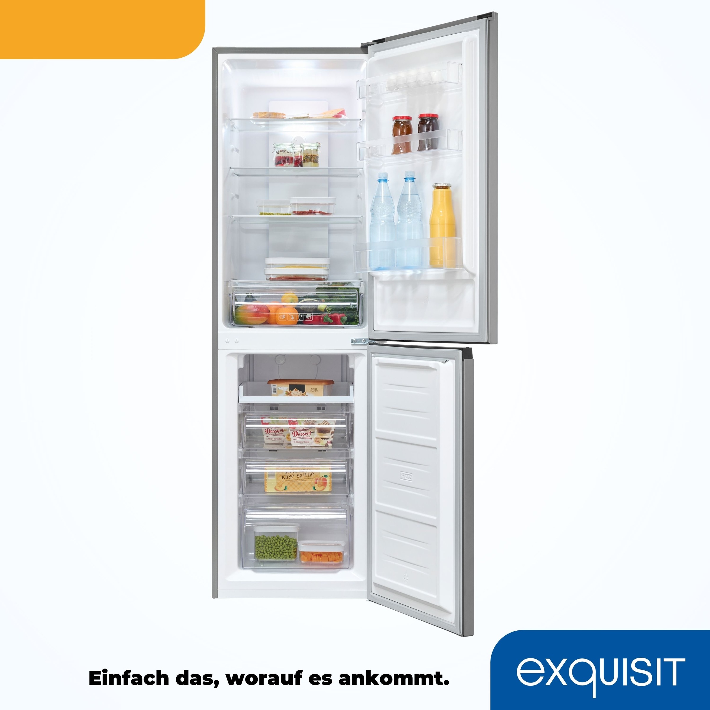 exquisit Kühl-/Gefrierkombination »KGC250-85--040D inoxlook«