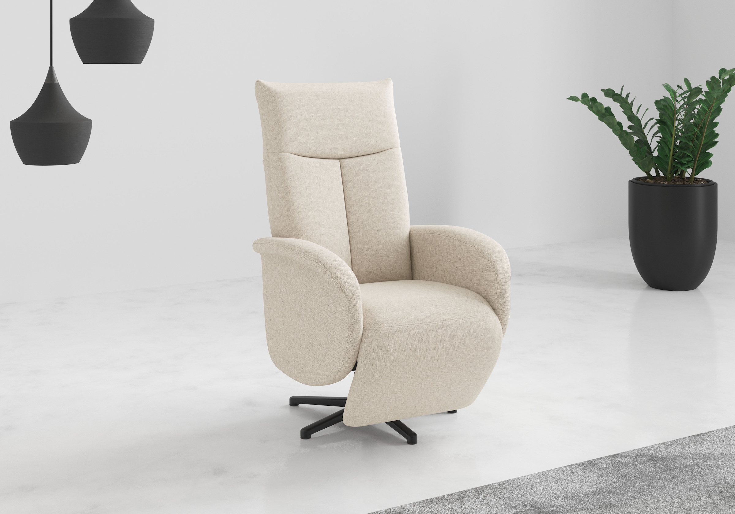 sit&more TV-Sessel "Juma, inkl. Drehfunktion & Kopfteilverstellung" Höhe Armlehne 62 cm, wahlweise mit Aufstehhilfe, 2 Motoren und Akku