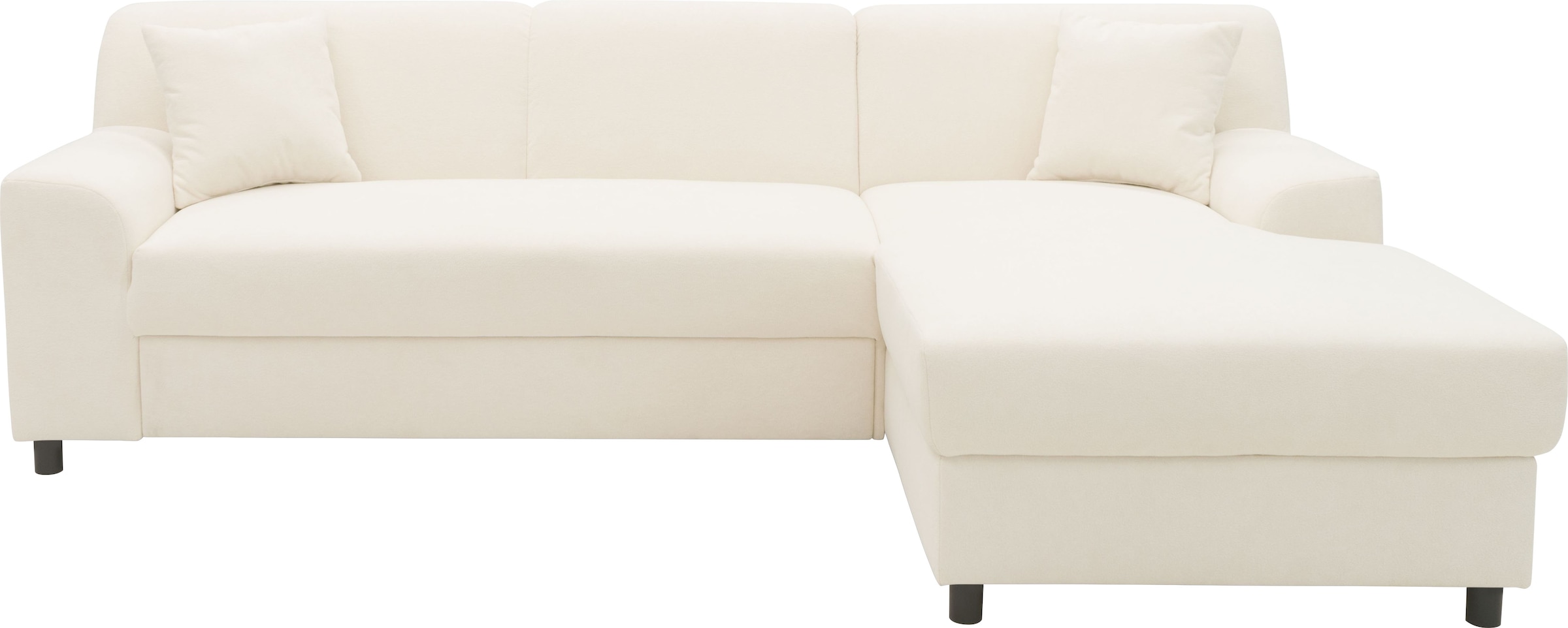 DOMO collection Ecksofa »Turah 2, L-Form, Cord oder Luxus-Microfaser, komfortabler Federkern«, B/T/H: 241/146/79 cm, incl. Zierkissen, wahlweise mit Bettfunktion