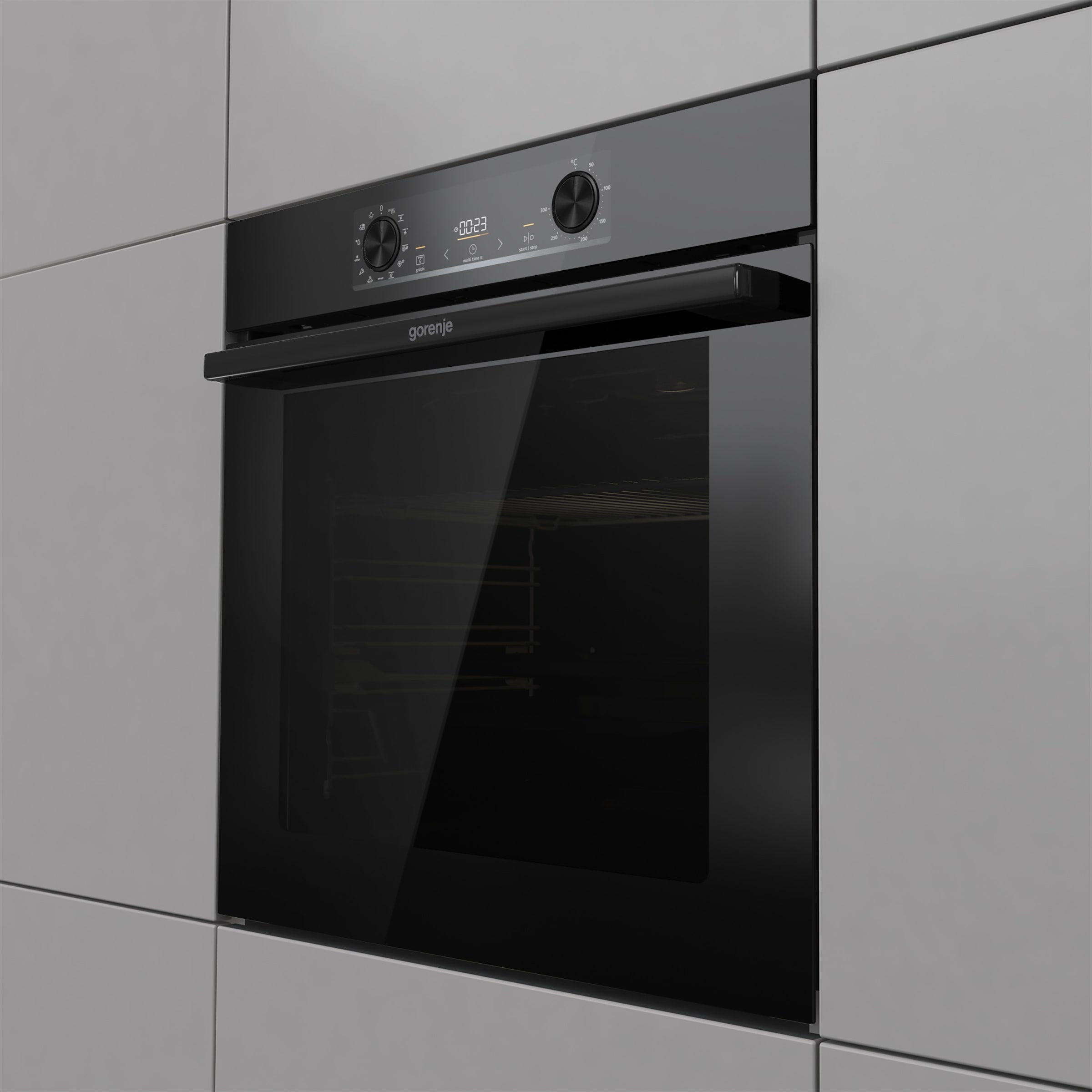 GORENJE Backofen-Set »BOS6737E13BGOT«, mit 1-fach-Teleskopauszug, Aqua Clean, (Set), Pizzafunktion mit 300 °C – perfekt für Pizza, Focaccia und mehr!
