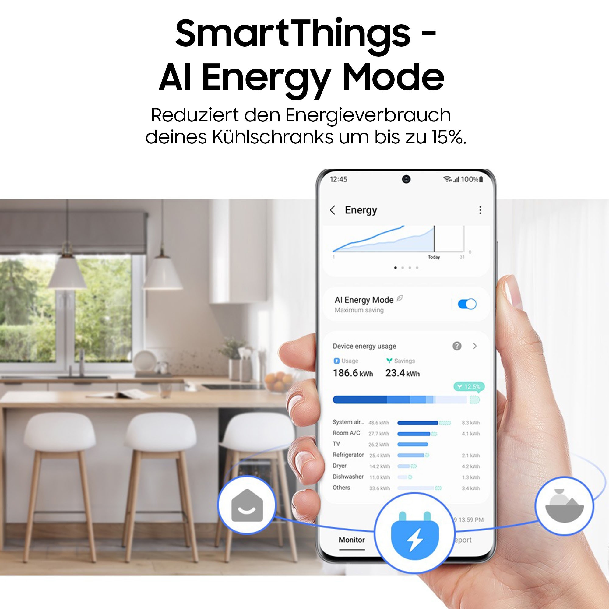Samsung Kühl-/Gefrierkombination 7300A Serie »RB38C607AS9« 203 cm hoch 59,5 cm breit No Frost+, SpaceMax, Wifi & AI Energy Mode