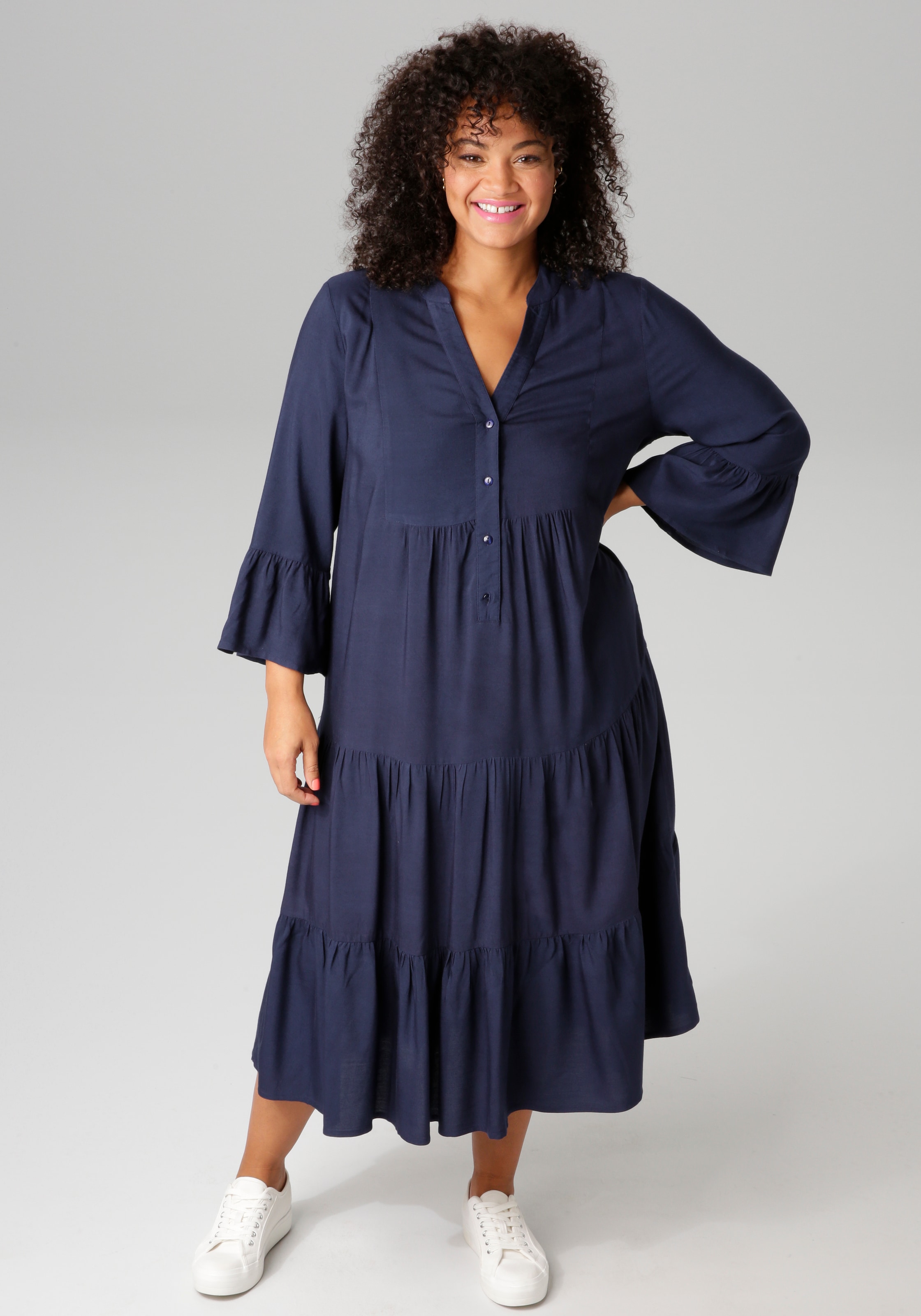 Aniston PLUS Midikleid, In trendigen Farben - NEUE KOLLEKTION