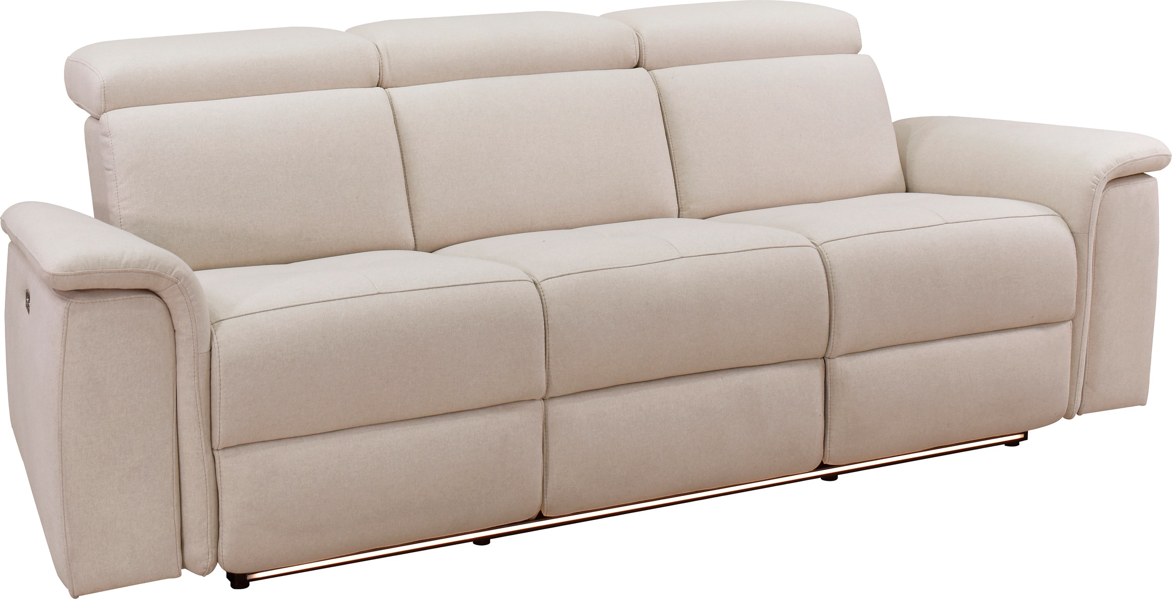 Places of Style 3-Sitzer »Pareli 229cm, manuelle u. elektr. Relaxfunktion in 2 Sitzen«, USB, KT-Verstellung, LED Beleuchtung, in Echtleder, Kunstleder, Web