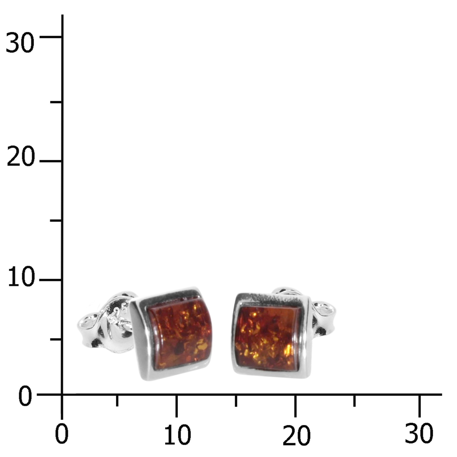 OSTSEE-SCHMUCK Paar Ohrstecker »- Classic 5 x 5 mm - Silber 925/000 - Bernstein«