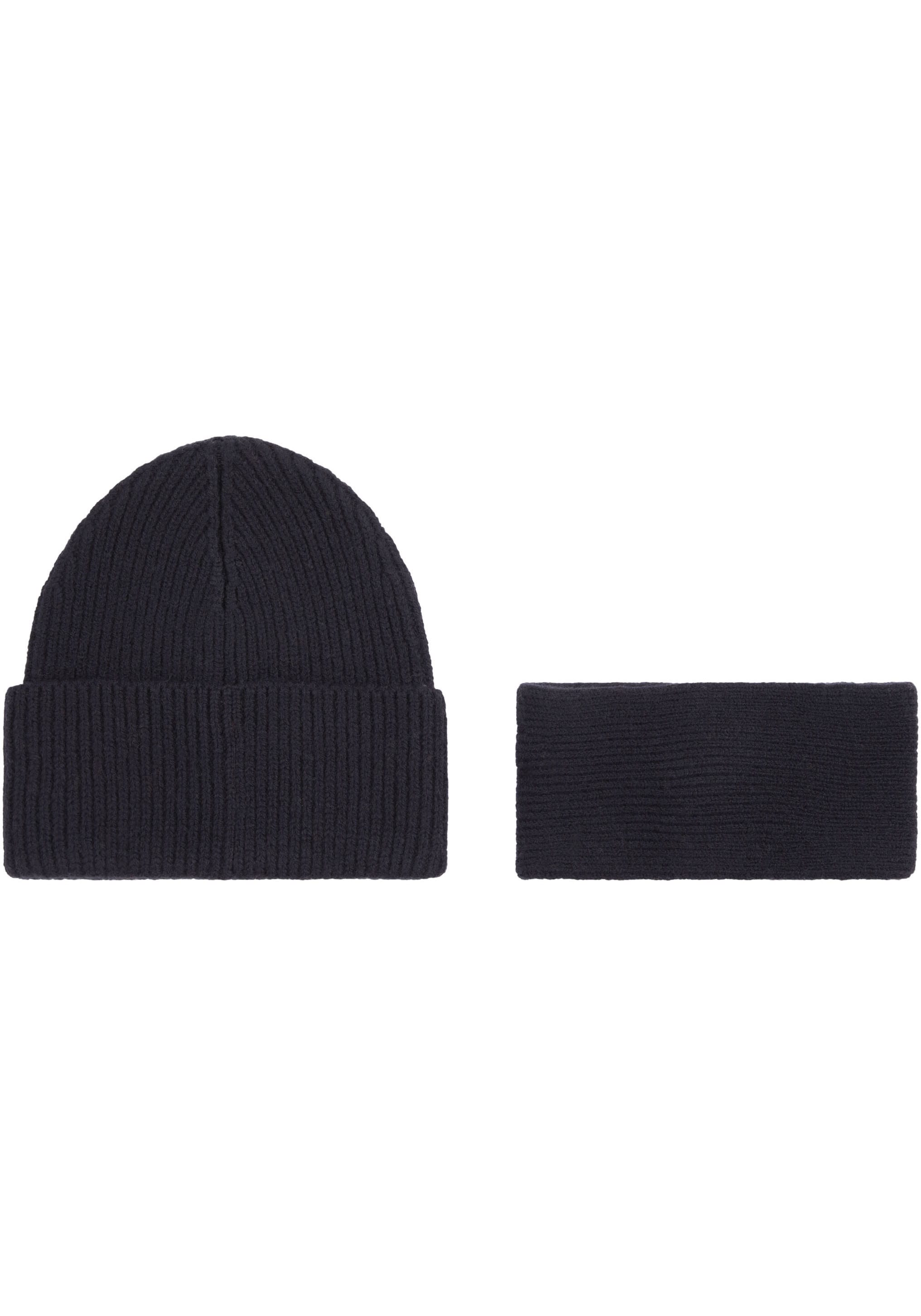 Calvin Klein Strickmütze »CK METAL BEANIE & HEADBAND«, mit Logozeichen