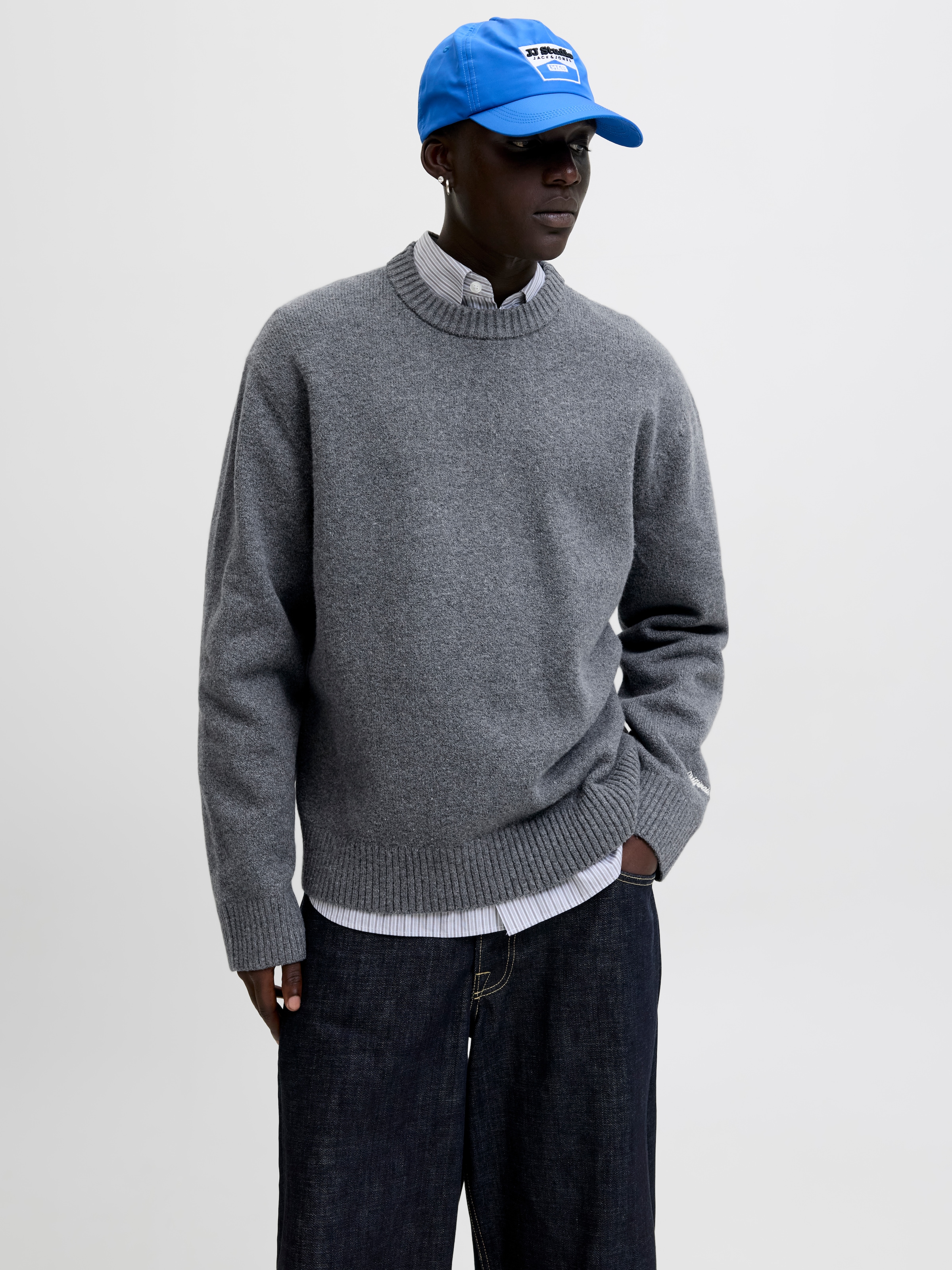 Jack & Jones Rundhalspullover »JORNORREBRO KNIT CREW NECK SN« Baumwollmischung, locker geschnitten