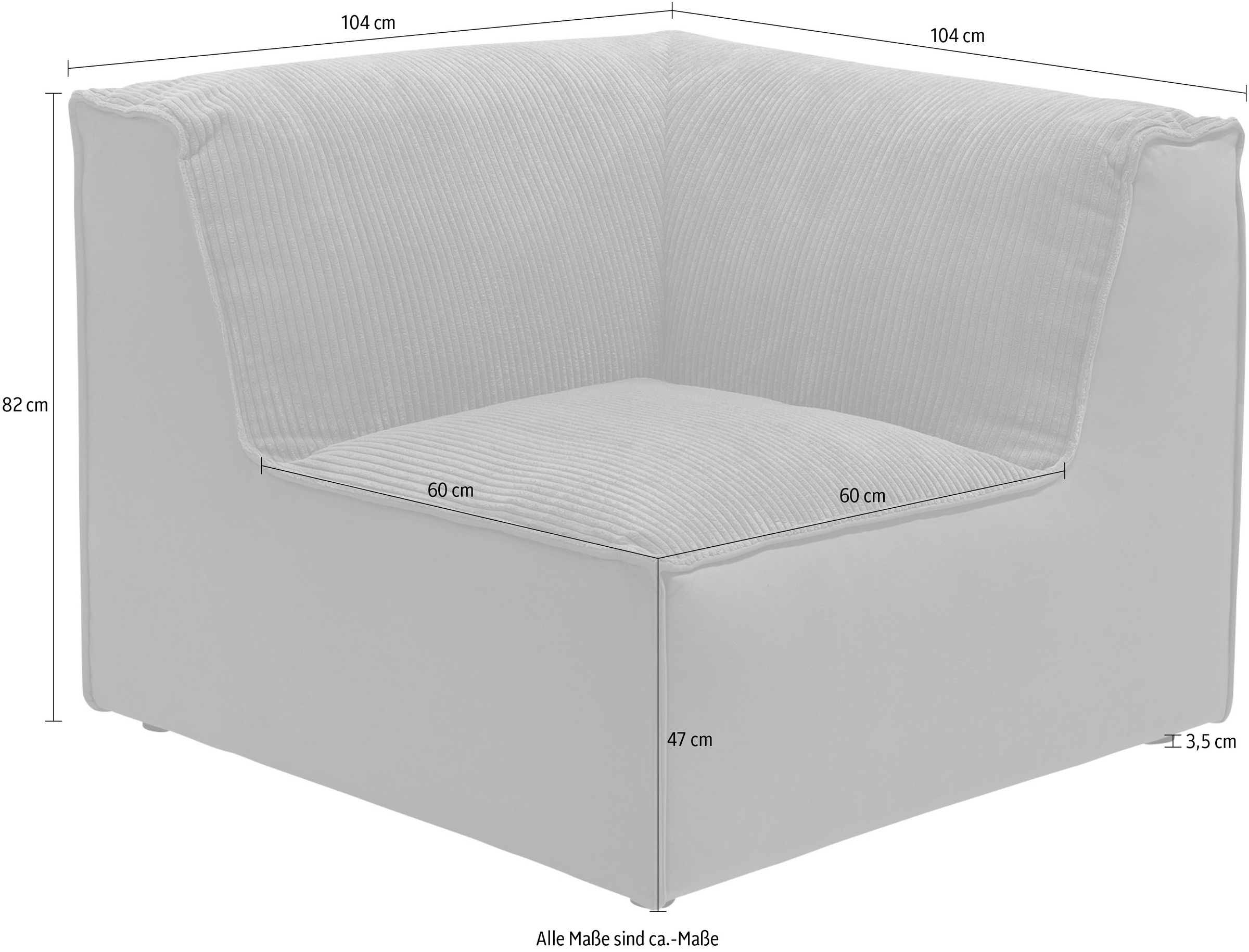(1 in kaufen Cord Modul RAUM.ID Sofa-Eckelement als verwendbar, »Modulid«, separat oder St.), Raten auf