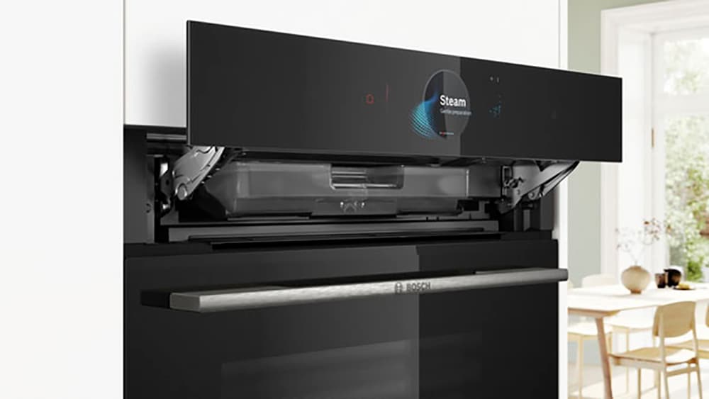 BOSCH Dampfbackofen Serie 8 »HSG7584B1«, mit Teleskopauszug nachrüstbar, ecoClean Direct, AirFry-Funktion