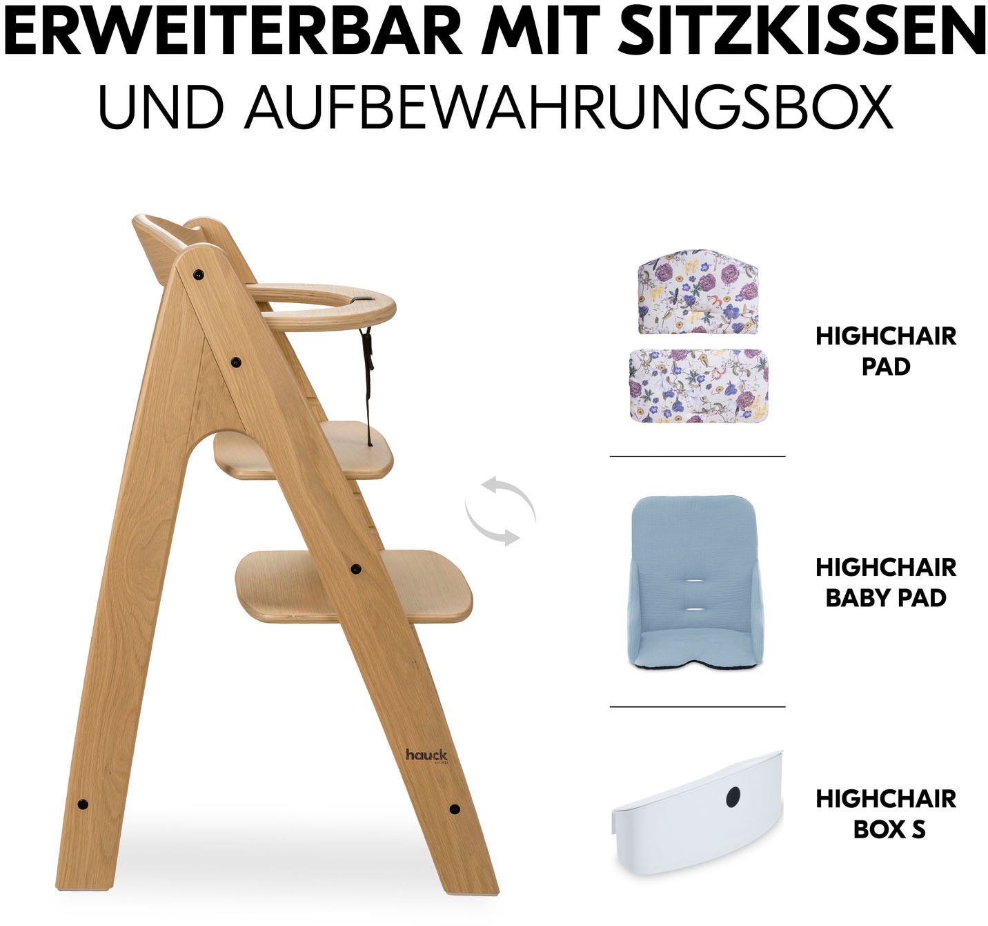 Hauck Hochstuhl »Arketa, oak«, FSC® - schützt Wald - weltweit