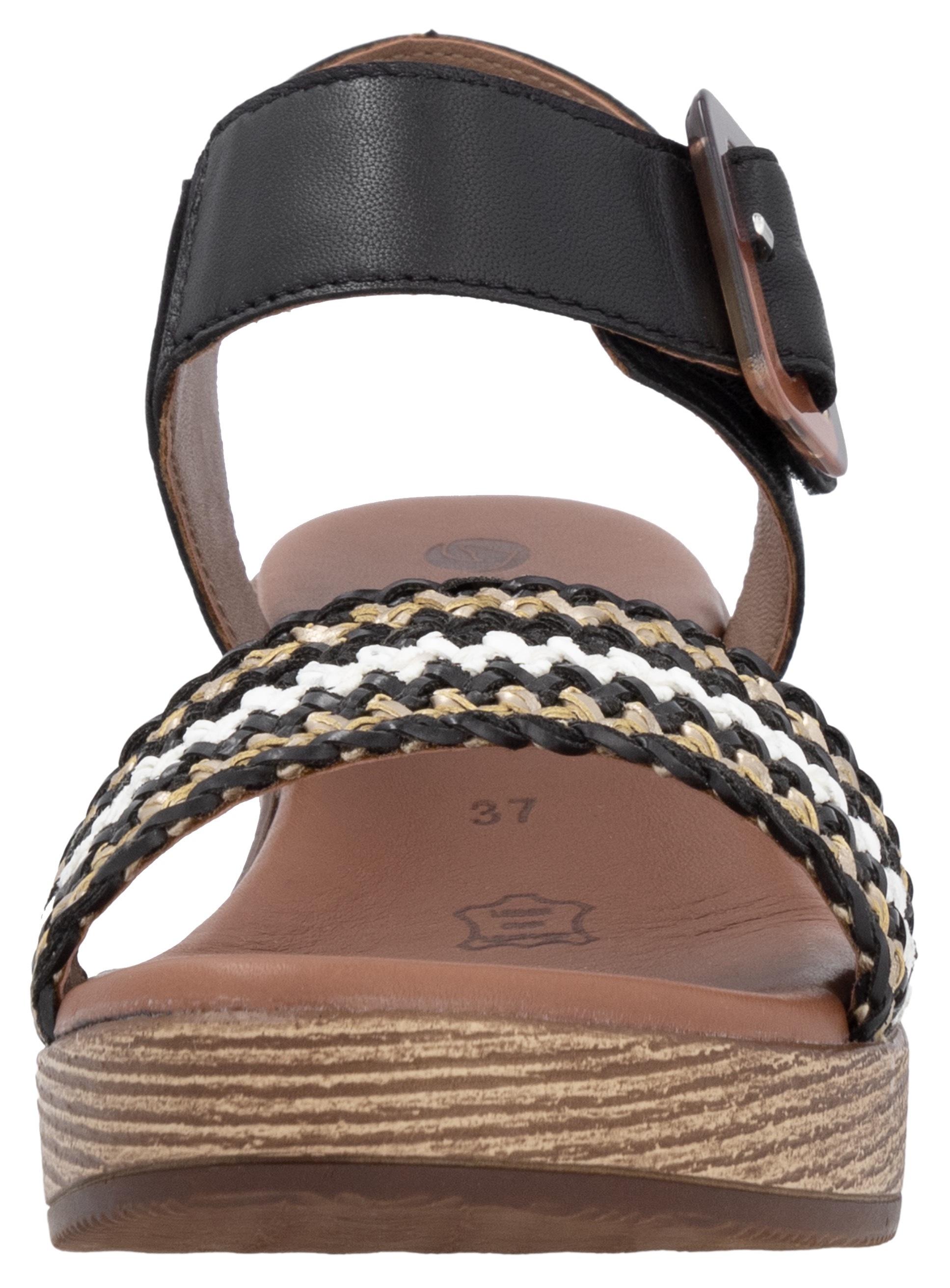 Remonte Sandalette, Blockabsatz, Plateau, Sandale, Sommerschuh mit Bandage in Bastoptik