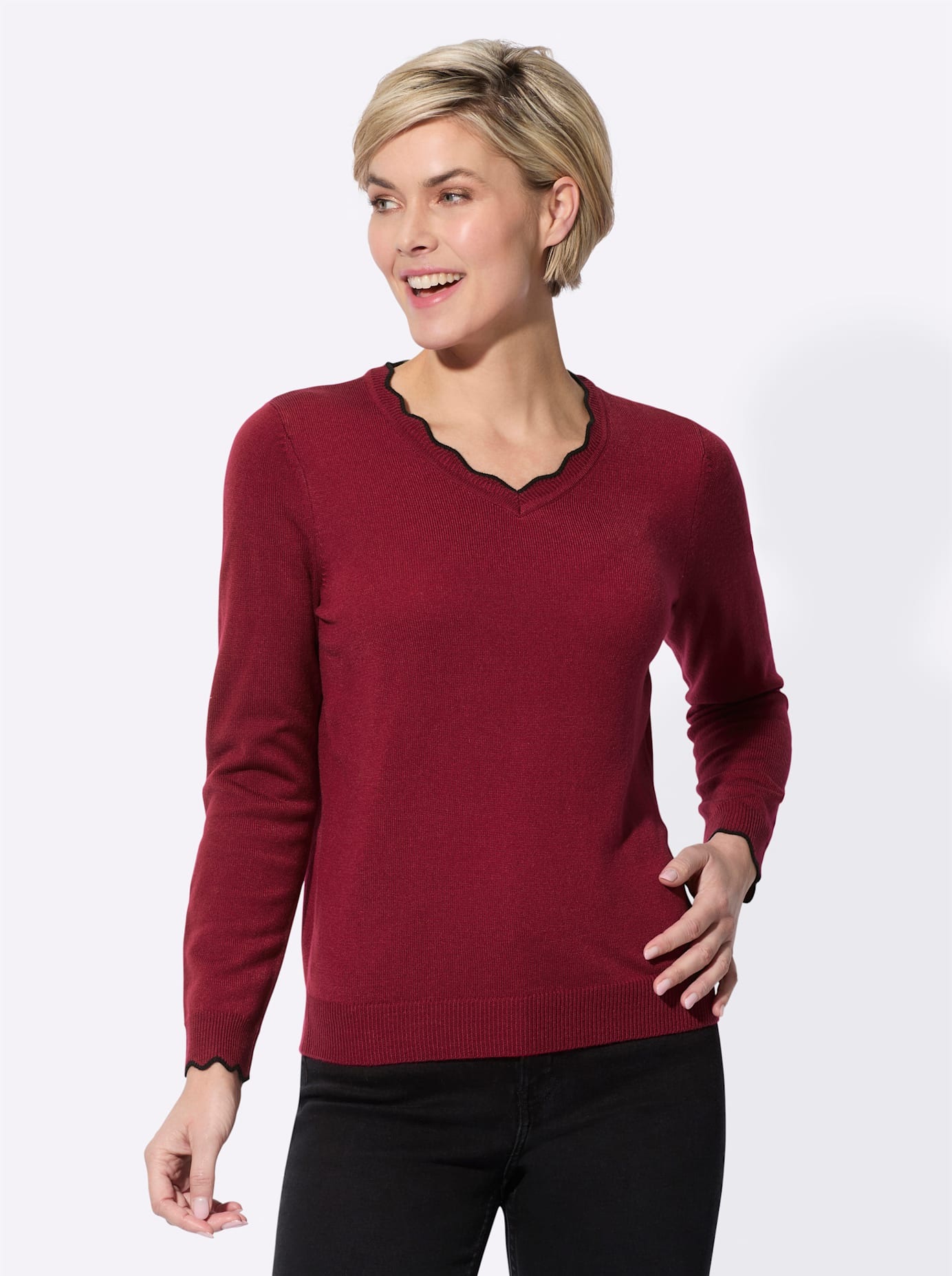 Classic Basics V-Ausschnitt-Pullover »Feinstrick-Pullover«