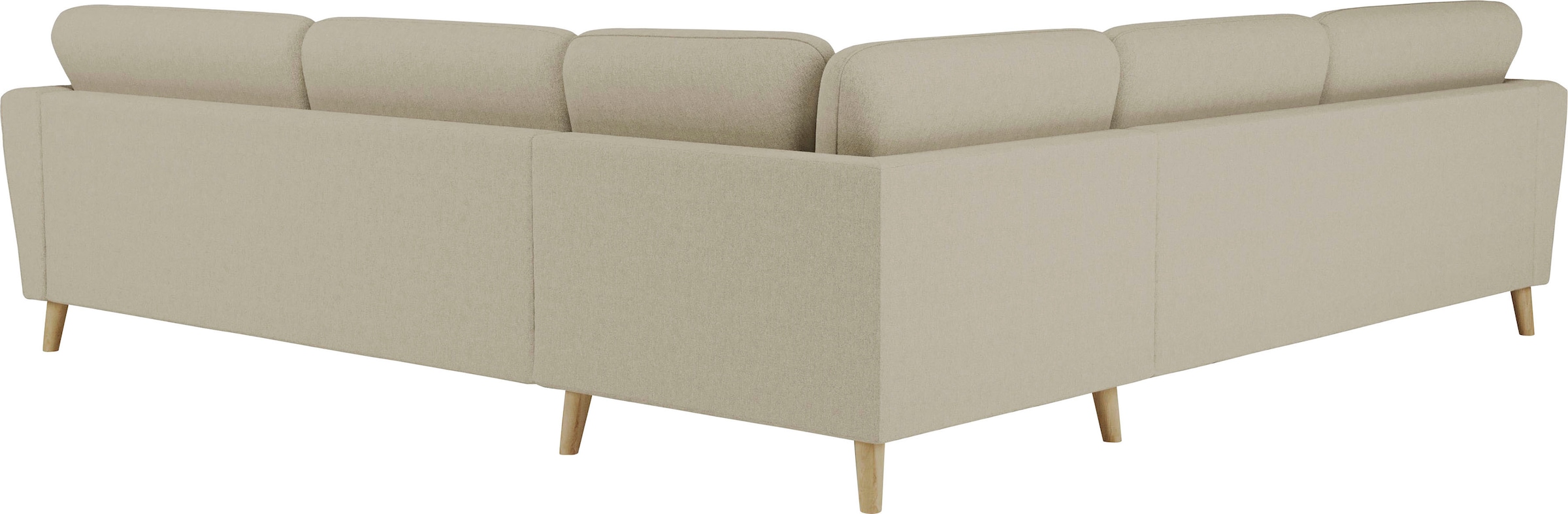 Home affaire Ecksofa »MARSEILLE 278/278 cm, L-Form,«, gleichschenklig, aus Eiche-Massivholz Beinen, verschiedene Bezüge