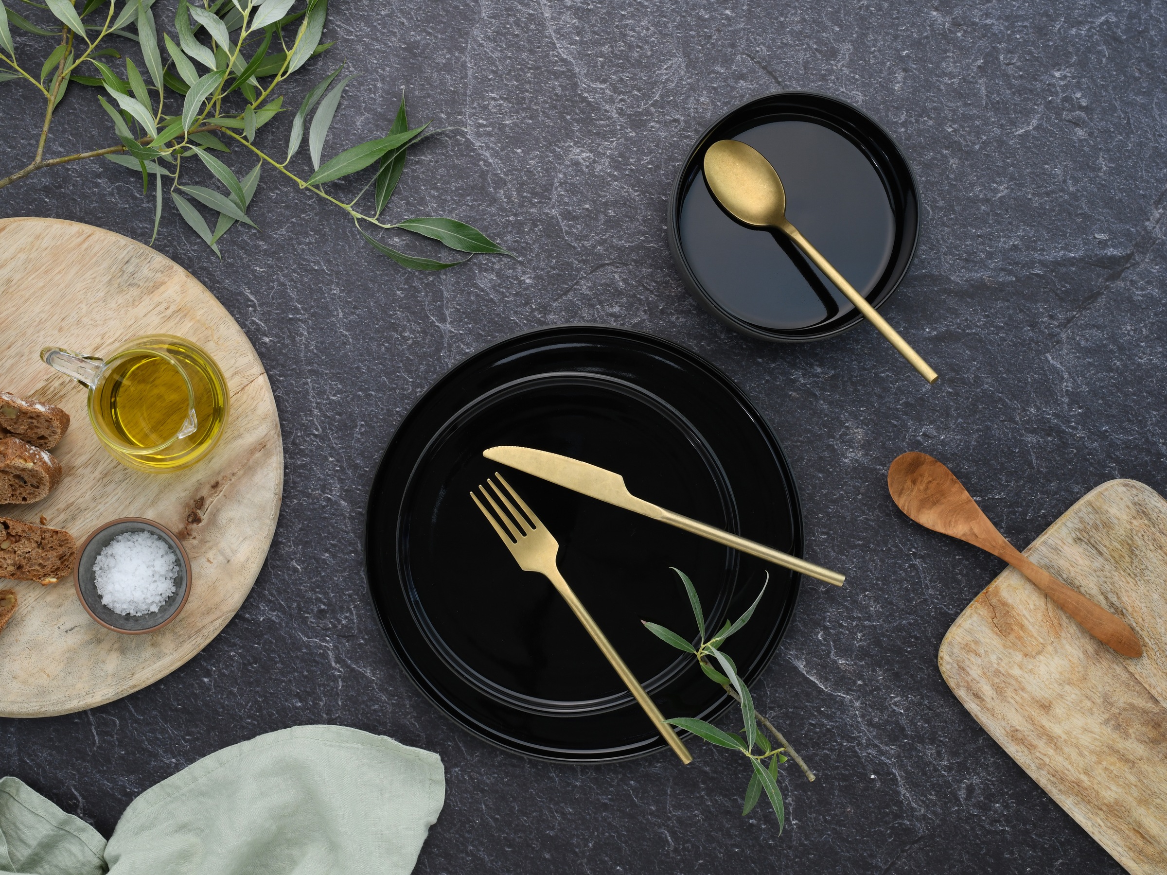 CreaTable Dessertteller »Futuro«, (Set, 4 St.), Teller Set für 4 Personen, Ø 20 cm, Steinzeug