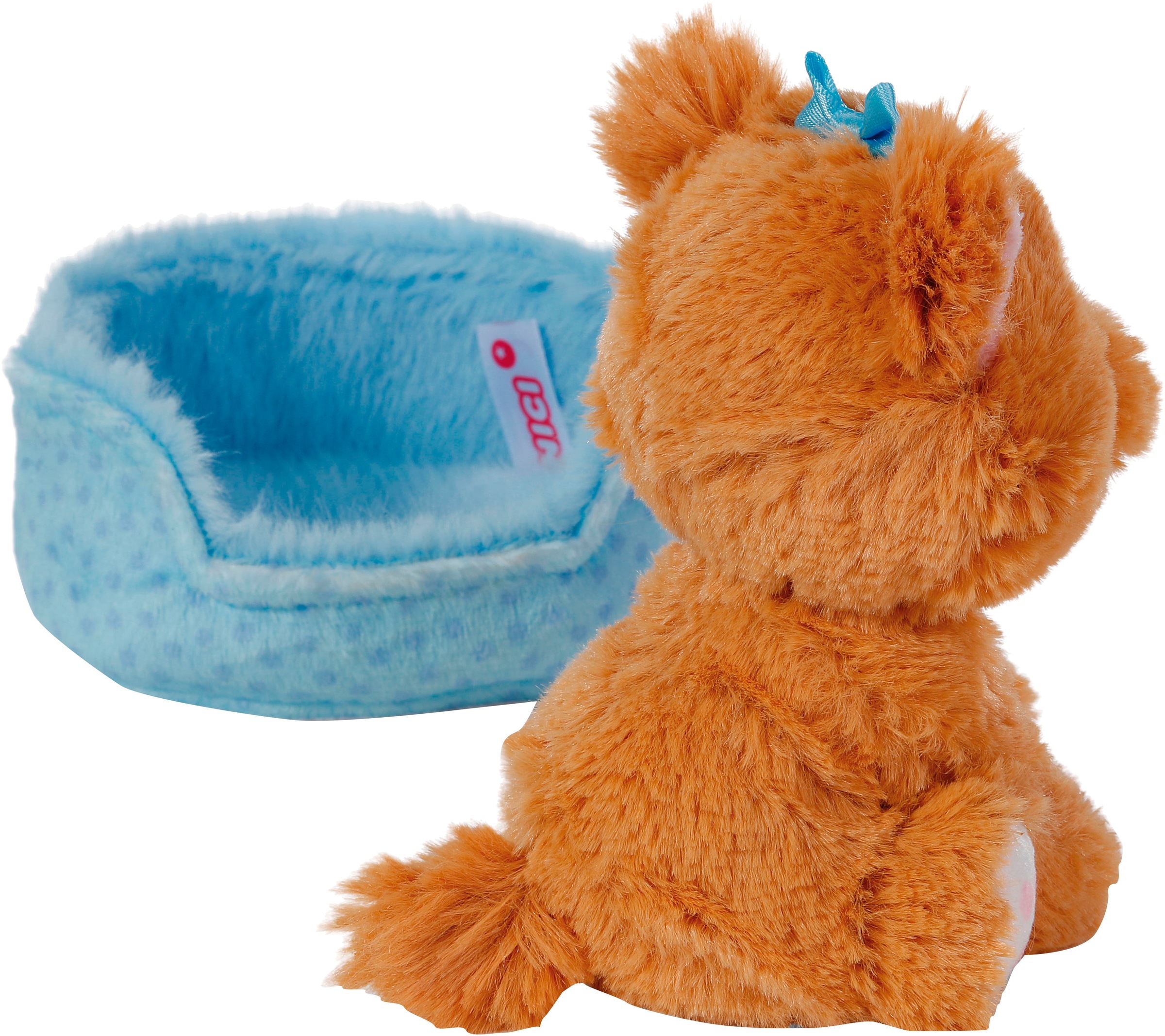 Nici Kuscheltier »Little Paws , Hund Yorkshire, 12 cm, im Körbchen blau«