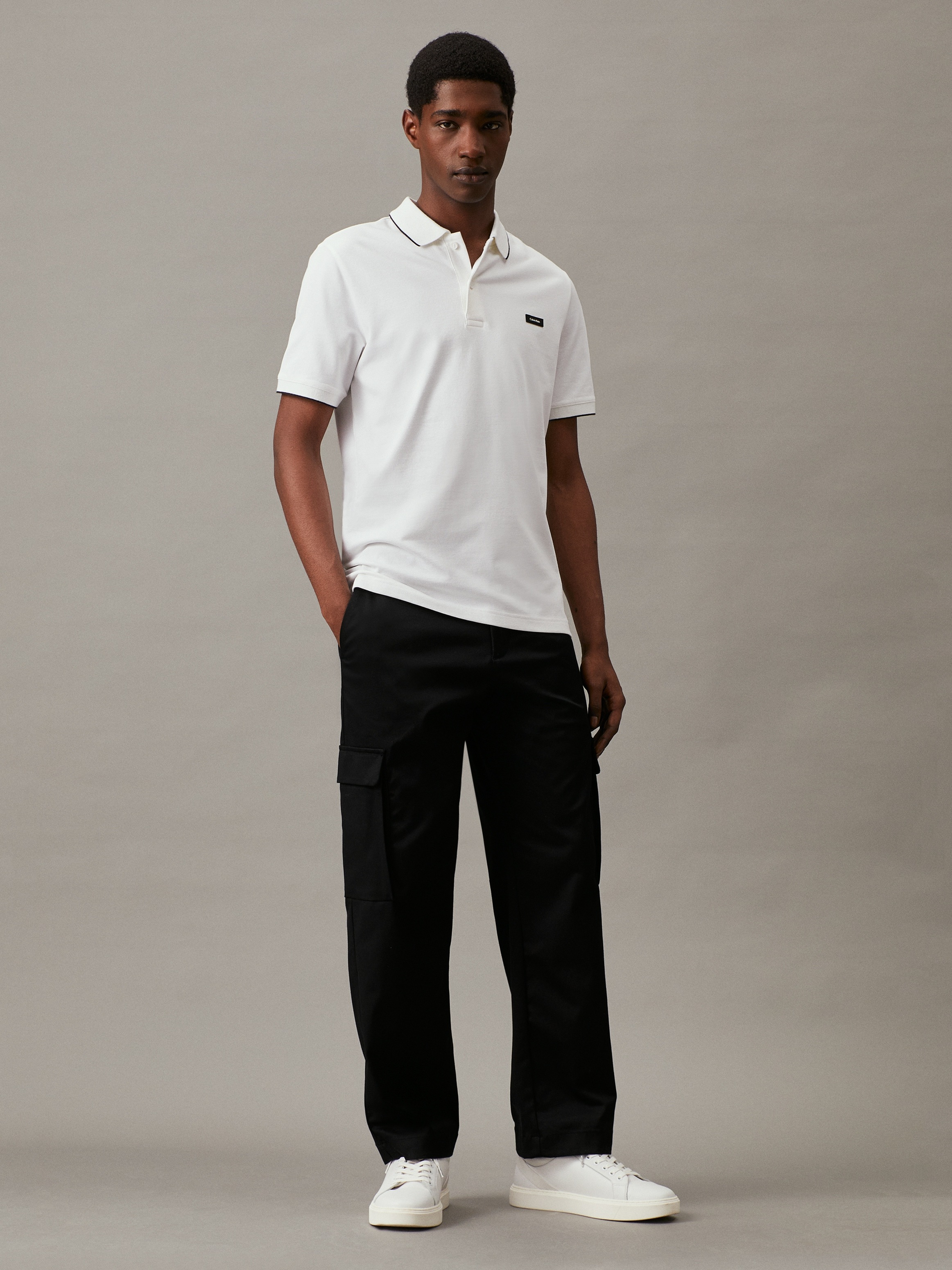 Calvin Klein Poloshirt »STRETCH PIQUE TIPPING POLO«, mit Streifendetail am Kragen