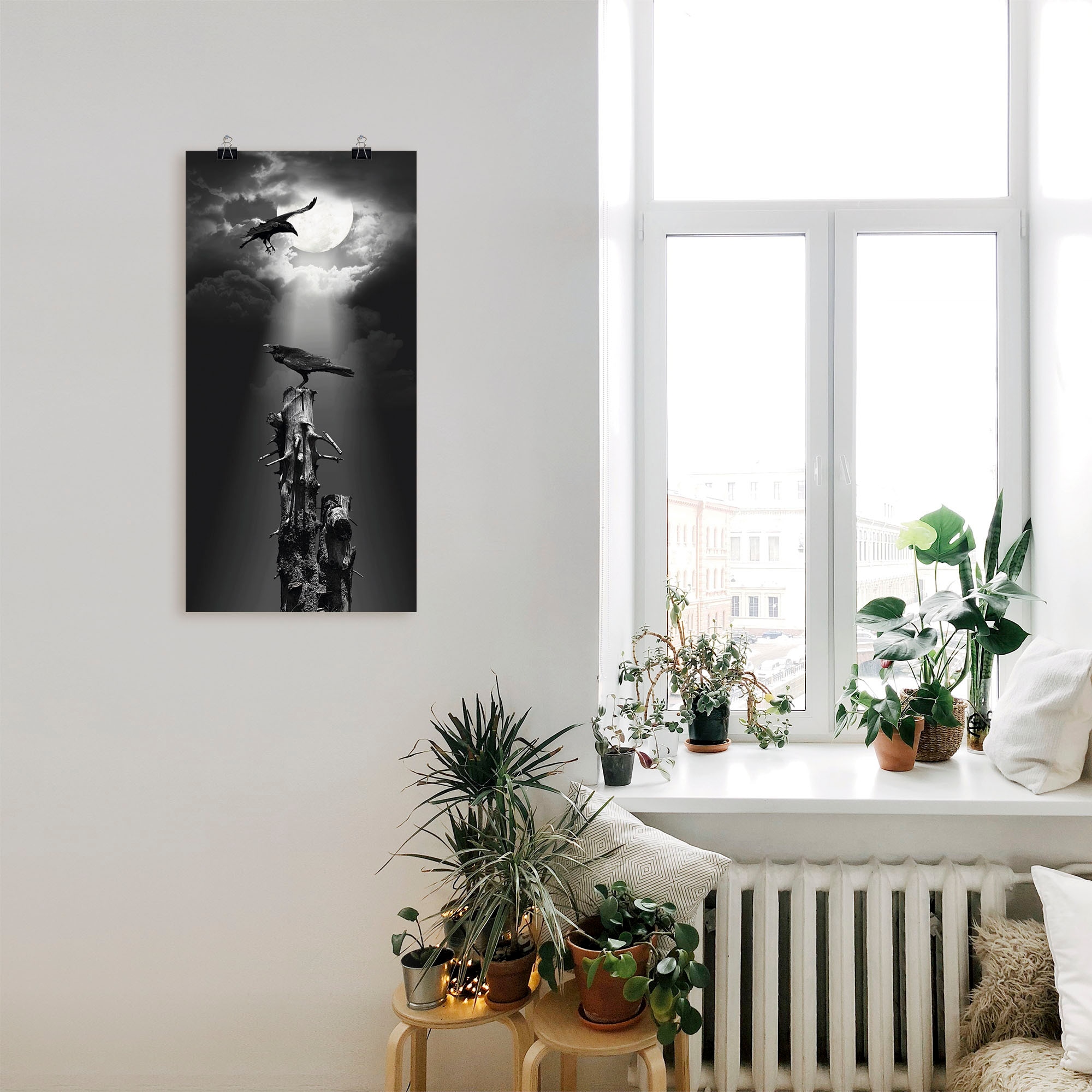 Artland Wandbild »Raben in der Nacht«, Vögel, (1 St.), als Leinwandbild, Poster, Wandaufkleber in verschied. Größen