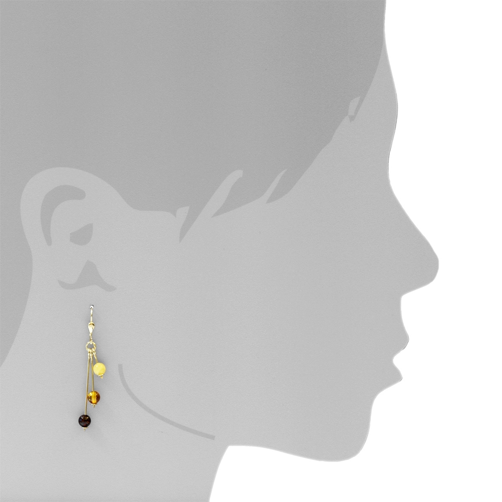 OSTSEE-SCHMUCK Paar Ohrhänger »- Kugel 6 mm - Gold 333/000 - Bernstein«