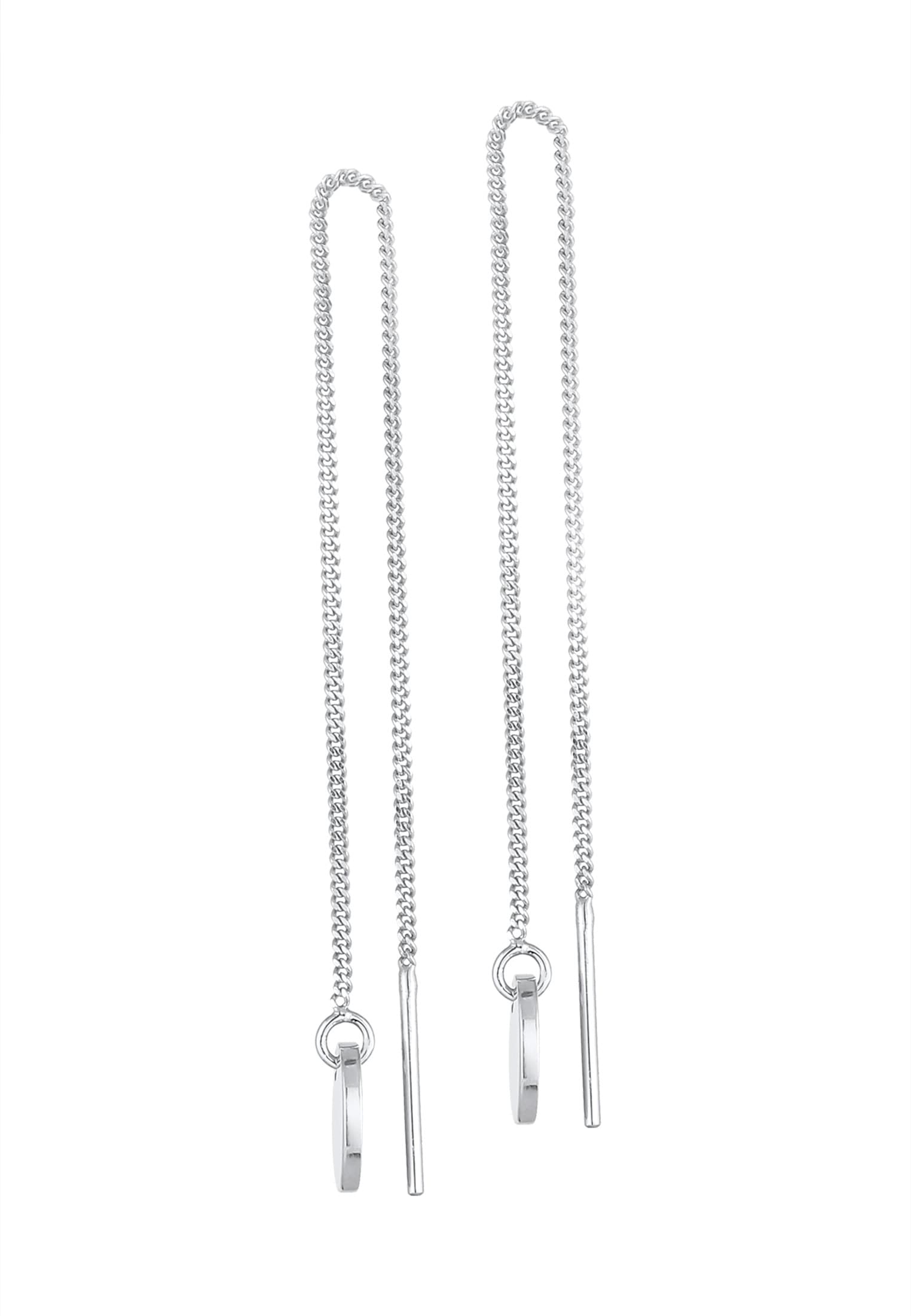 Elli Paar Ohrhänger »Ohrringe Durchzieher Plättchen Kreis Hänger 925 Silber«