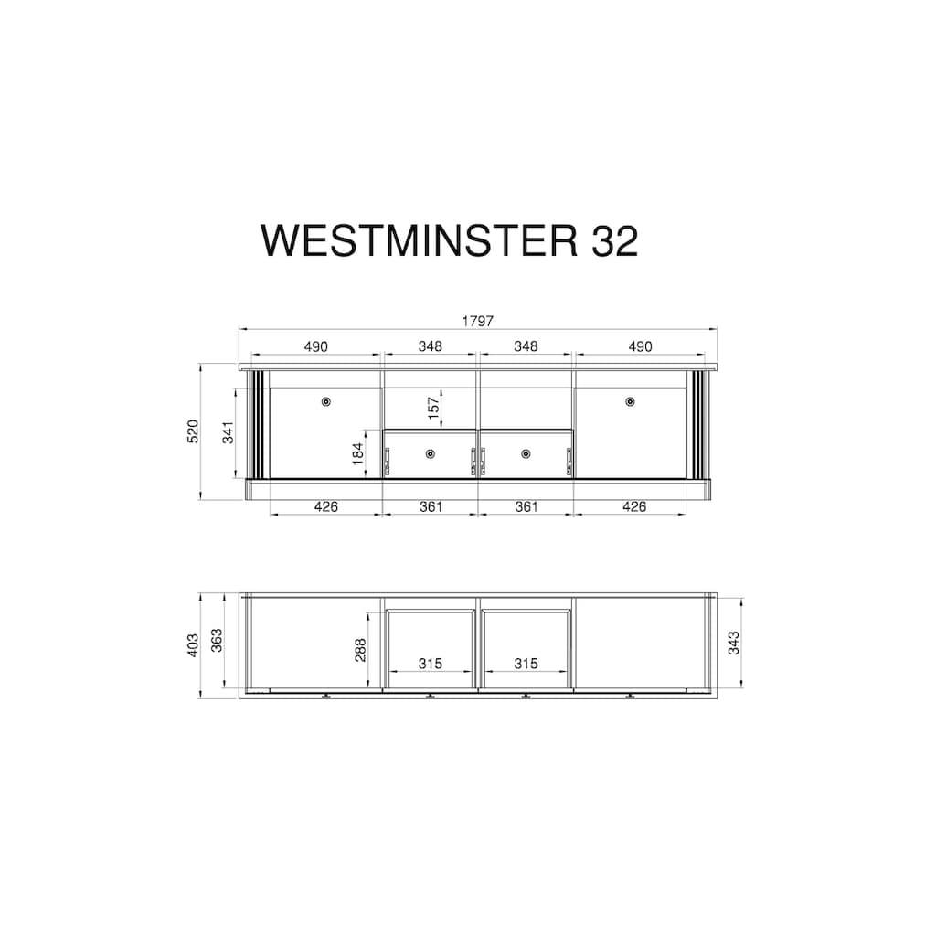 Home affaire Wohnwand »Westminster«, (Set, 2 St.), im romantischen Landhausstil