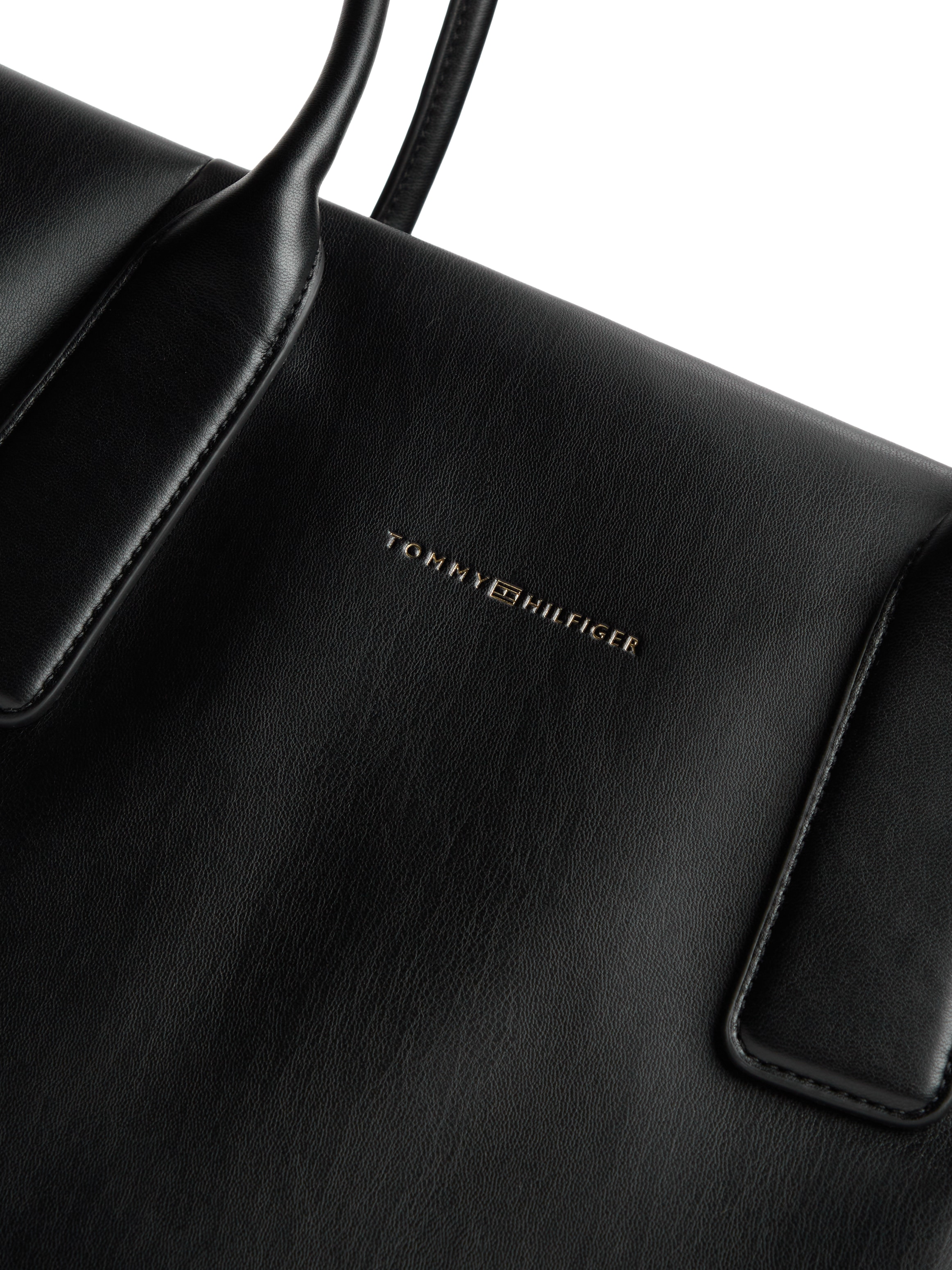 Tommy Hilfiger Tragetasche »TH ESSENTIAL TOTE« Damen Schultertasche, Henkeltasche mit goldfarbener Logoprägung