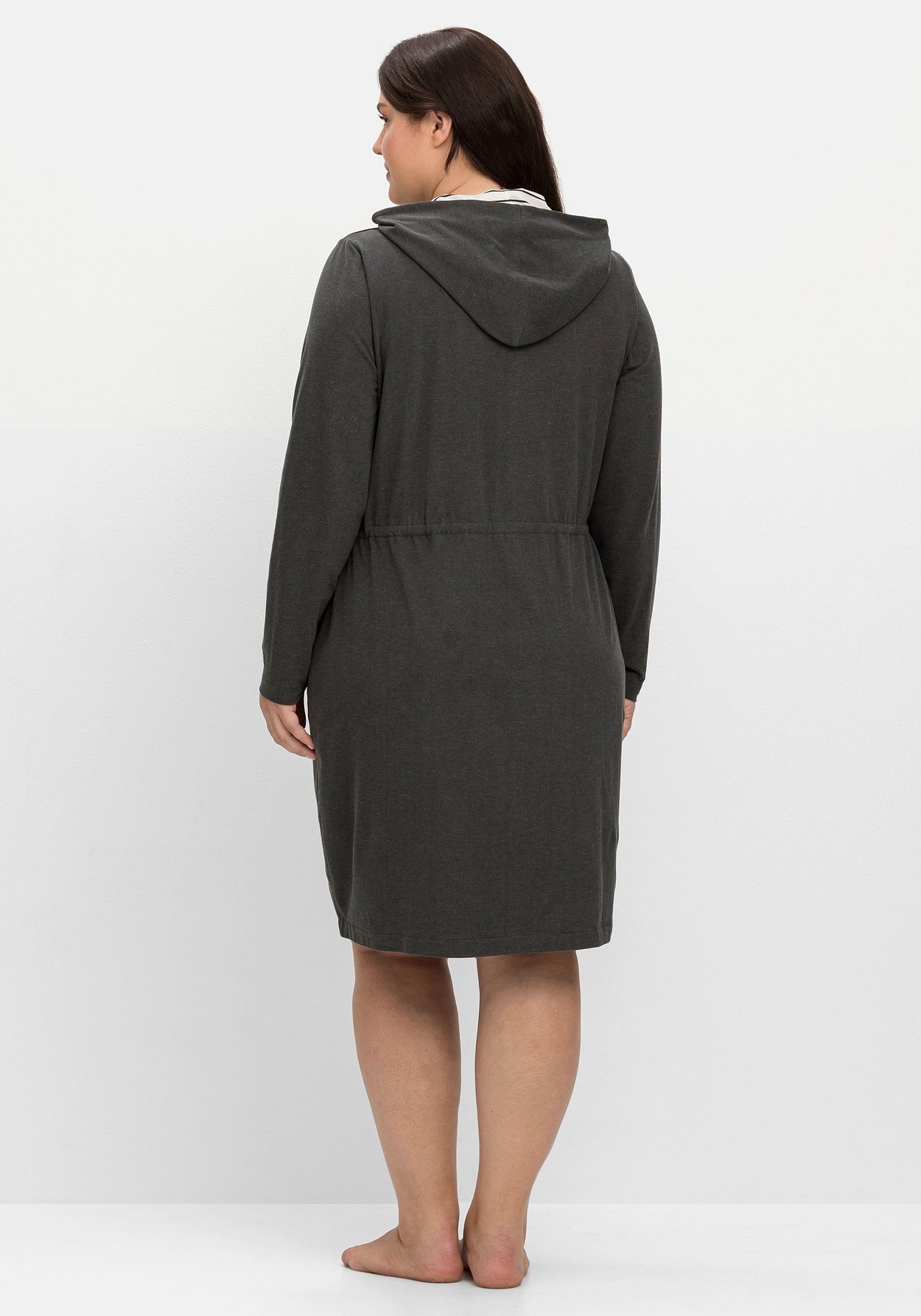 Sheego Morgenmantel »Morgenmantel aus Jersey, mit Kontrastdetails«