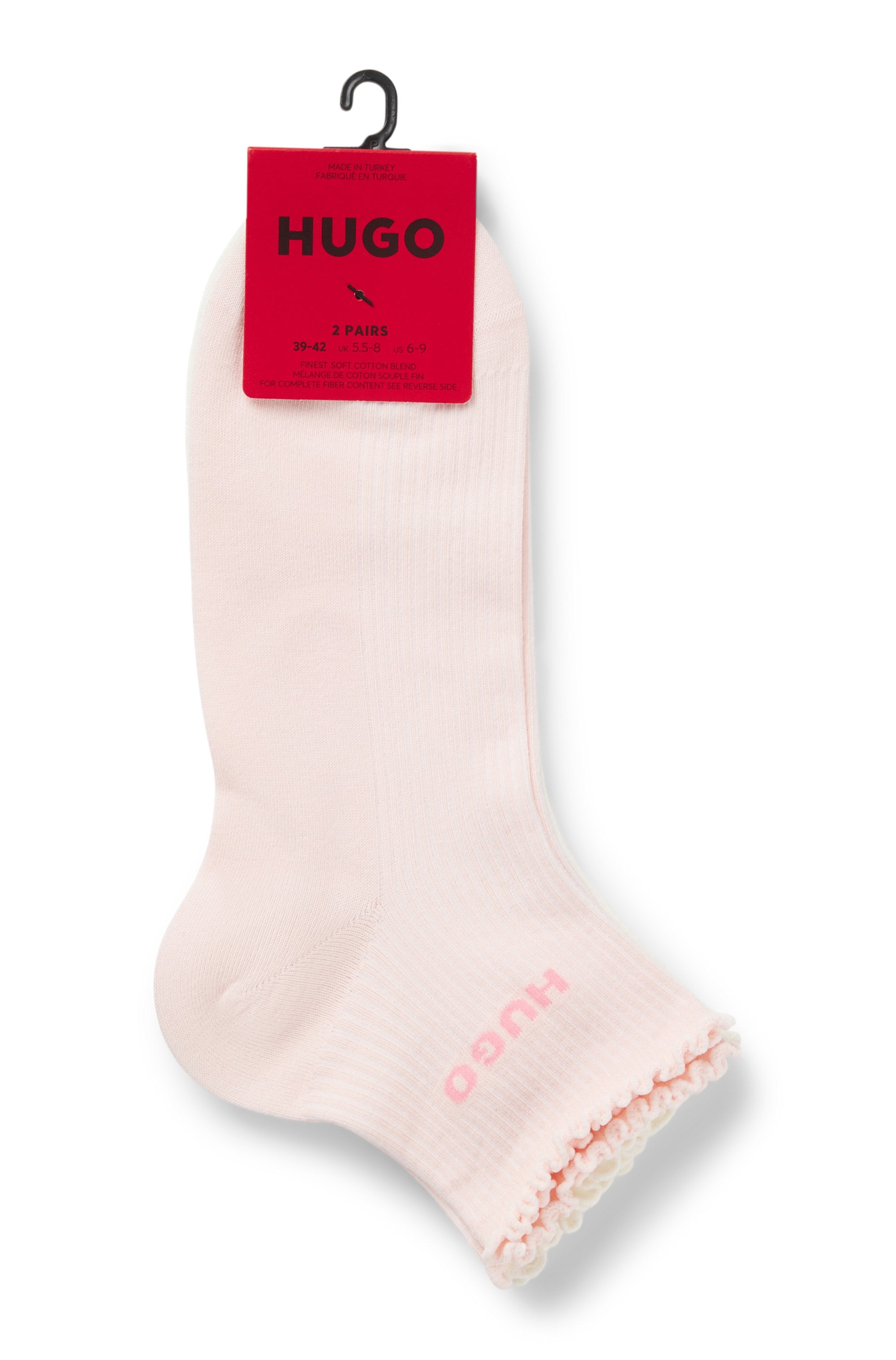 HUGO Underwear Kurzsocken mit gewellter Kante, Rippstruktur