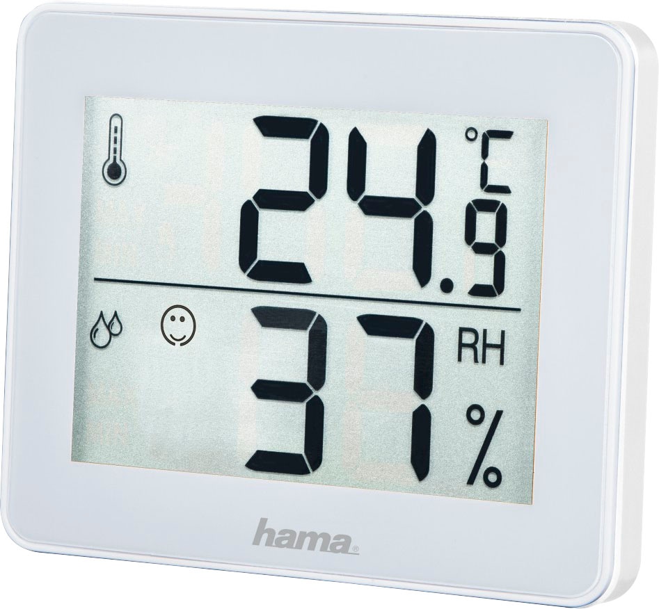 3 »Thermo-/Hygrometer Garantie Jahre Weiß ➥ Hama XXL Innenwetterstation Thermometer« \