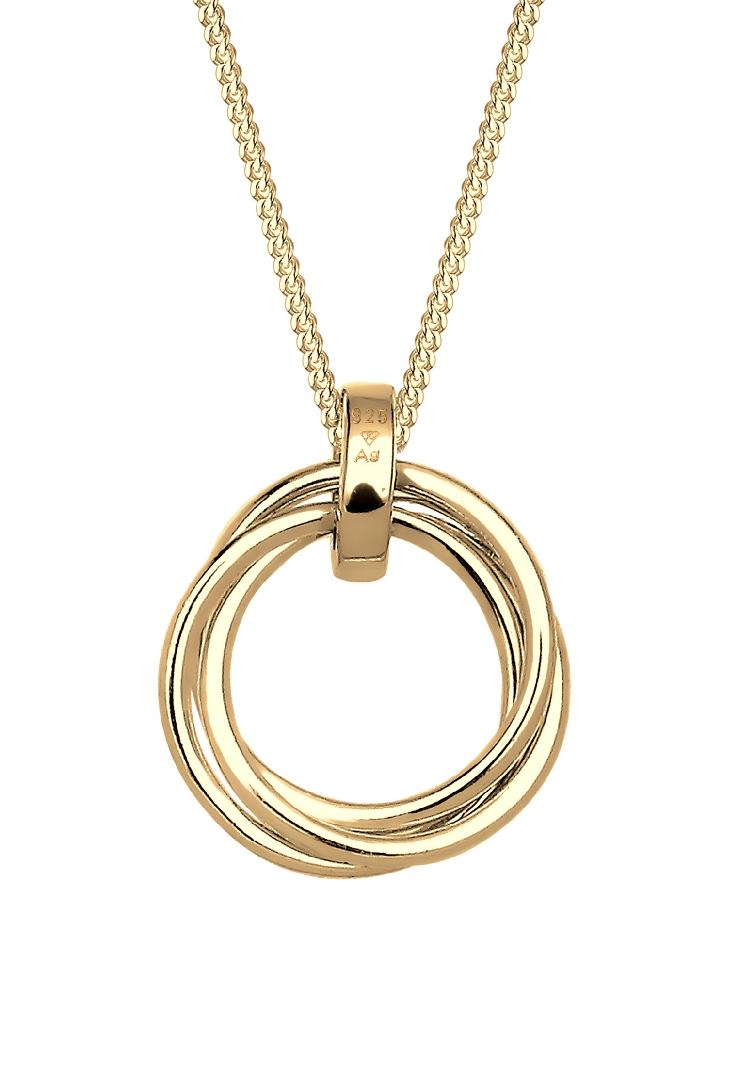 Elli DIAMONDS Silberkette »Halskette Kreis Trio Diamant (0.025 ct.) 925 Silber«