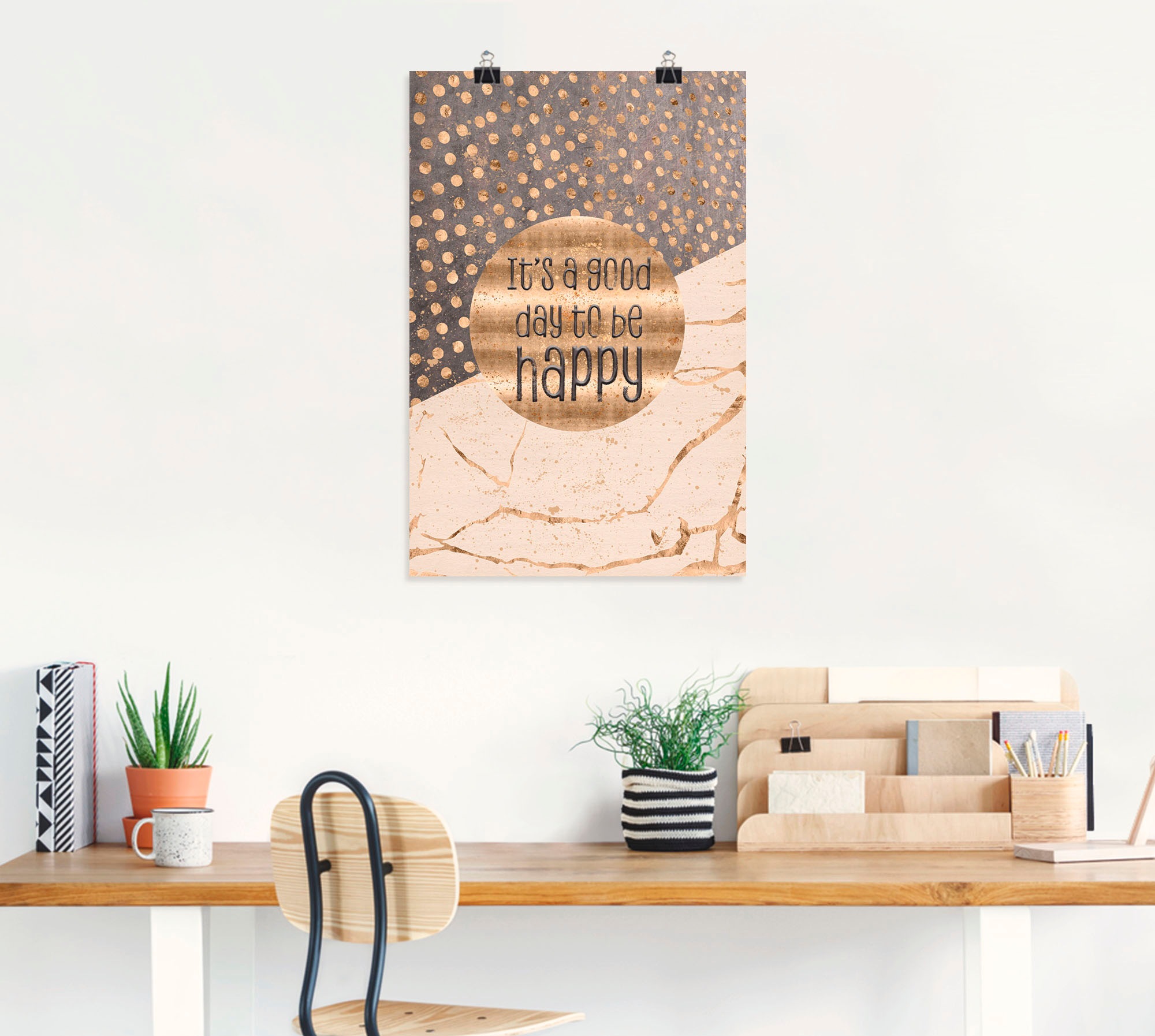 Artland Wandbild »Ein guter Tag um glücklich zu sein« Sprüche & Texte 1 Stk. tlg. als Alubild, Leinwandbild, Poster in verschied. Größen