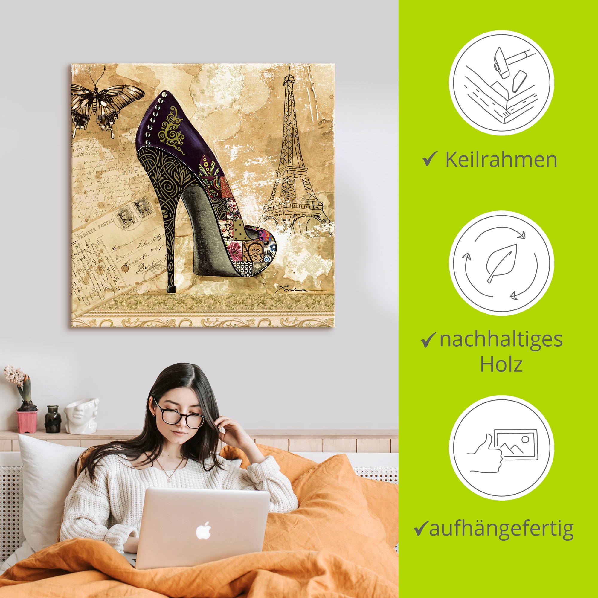 Artland Leinwandbild »Veränderliche Zeiten IV - Stiletto« Modebilder 1 Stk. tlg. auf Holzrahmen gespannt