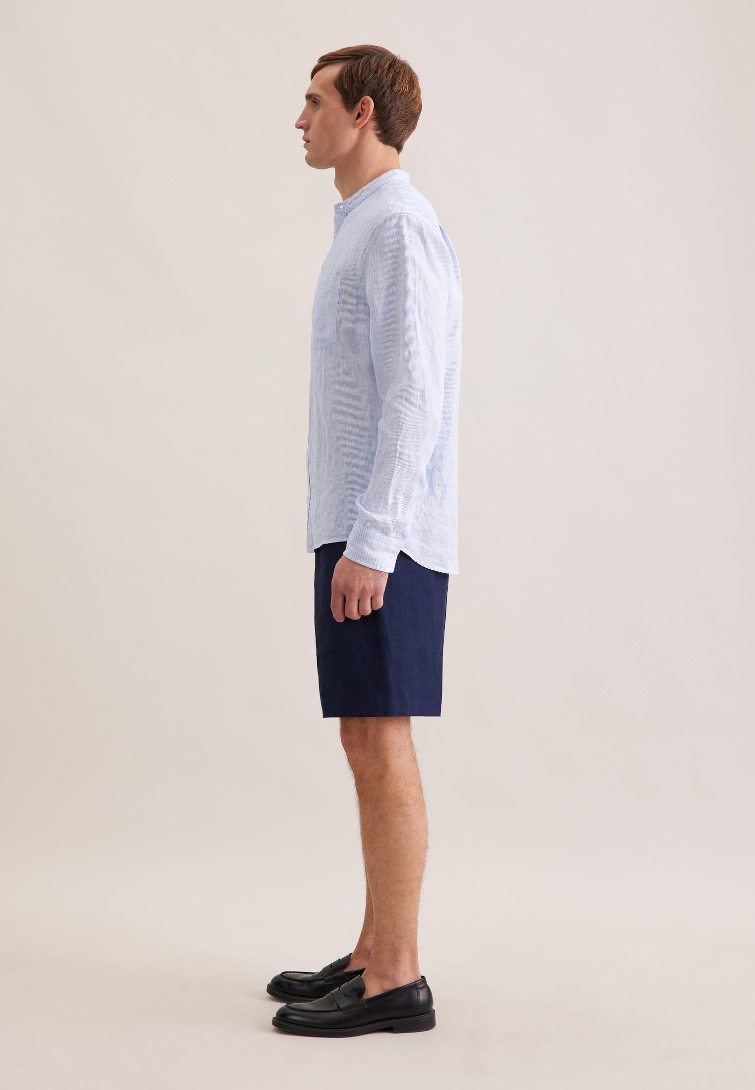 seidensticker Leinenhemd »Schwarze Rose« Regular 1/1 Stehkragen Gestreift