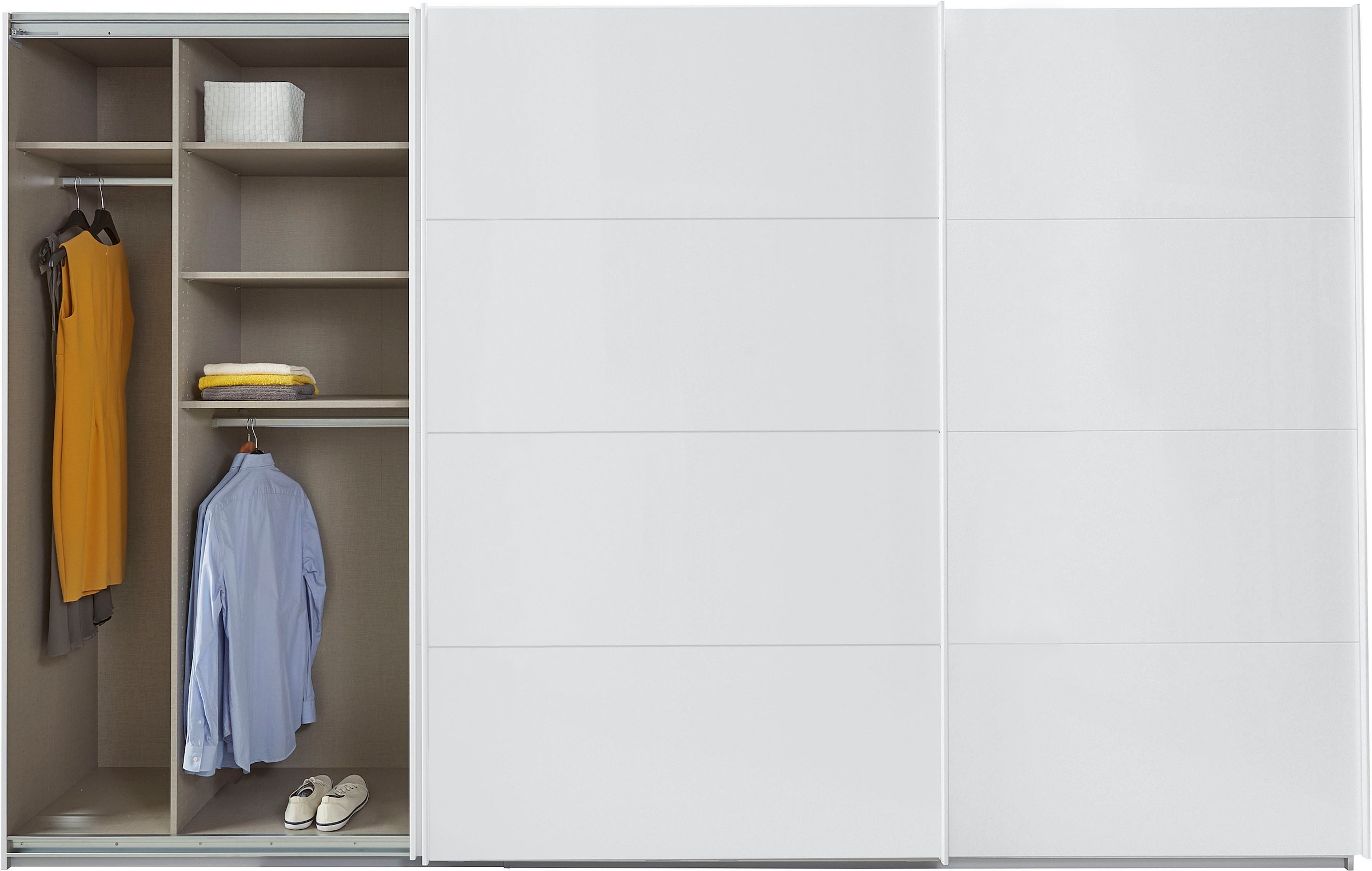 rauch Schwebetürenschrank »Kleiderschrank Schrank Garderobe TOPSELLER OTELI inkl. Inneneinteilung«, mit 3 Innenschubladen sowie zusätzlichen Einlegeböden MADE IN GERMANY