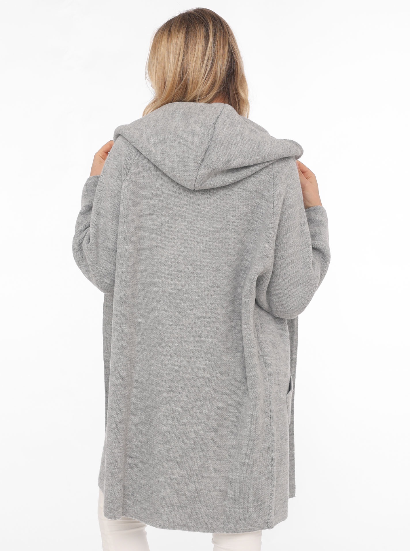 Zwillingsherz Strickjacke »"Annabell"« One Size, Kapuze, Taschen, ohne Verschluss, Midi-länge, Langarm