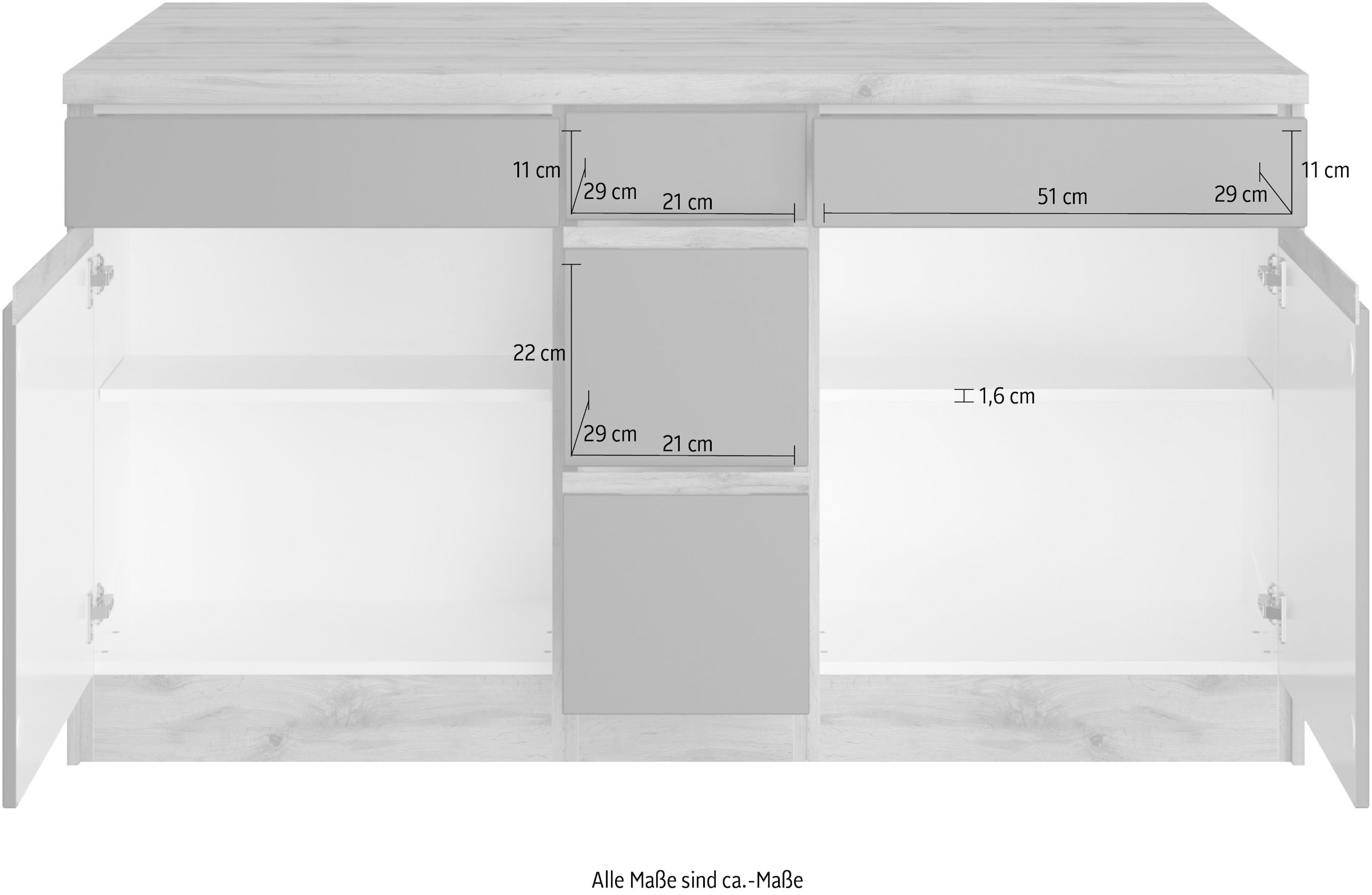 KOCHSTATION Kochinsel »KS-Riesa«, Breite 153 cm, Tiefe 100 cm, MDF-Fronten