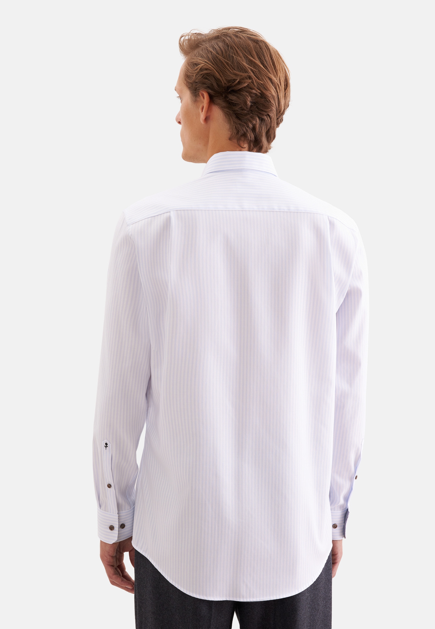 seidensticker Businesshemd »Schwarze Rose« Regular 1/1 Button-Down-Kragen Gestreift