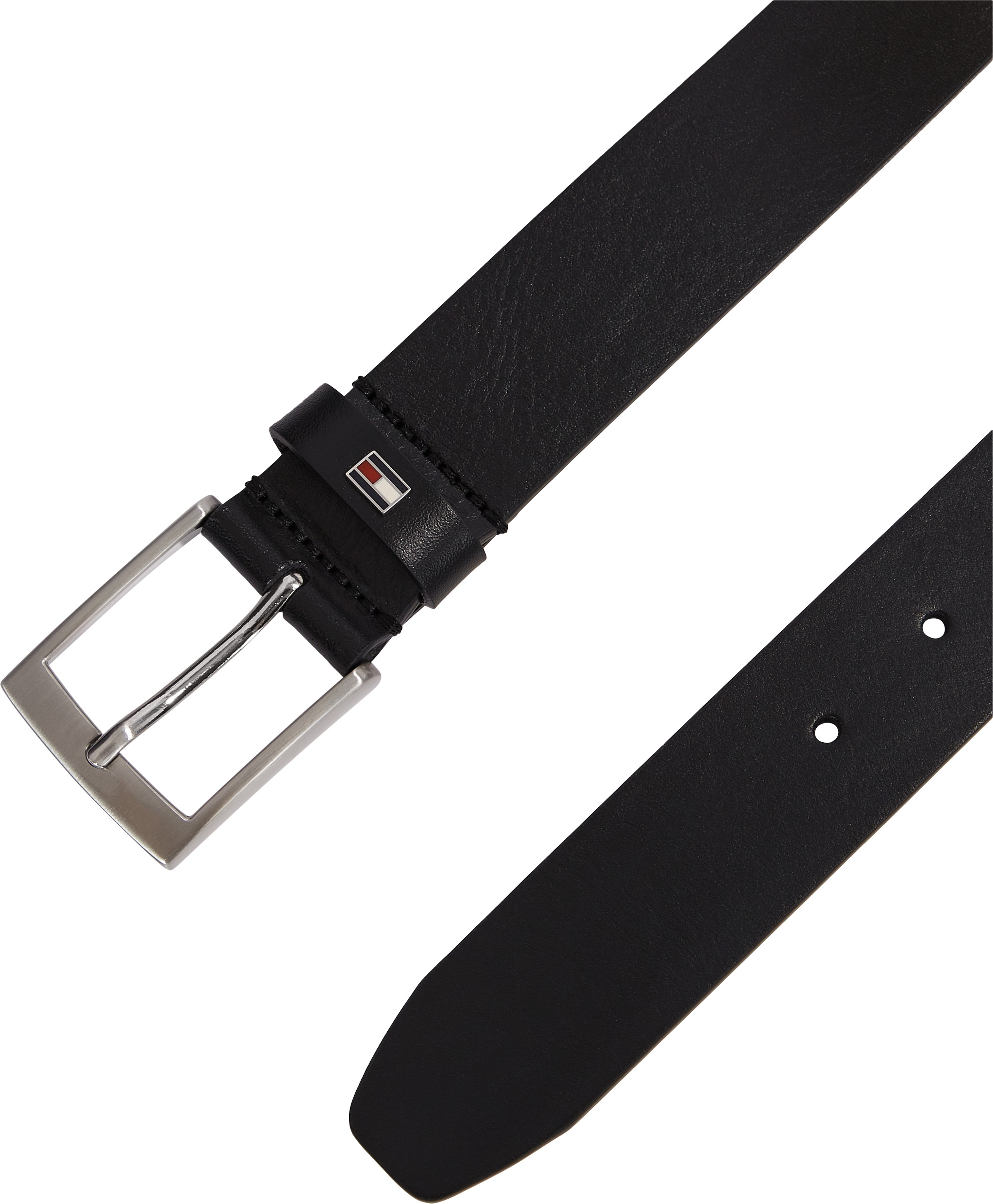 Tommy Hilfiger Ledergürtel »ADAN 3.5 EXT«, Metalllogopatch, Einfachdornschnalle