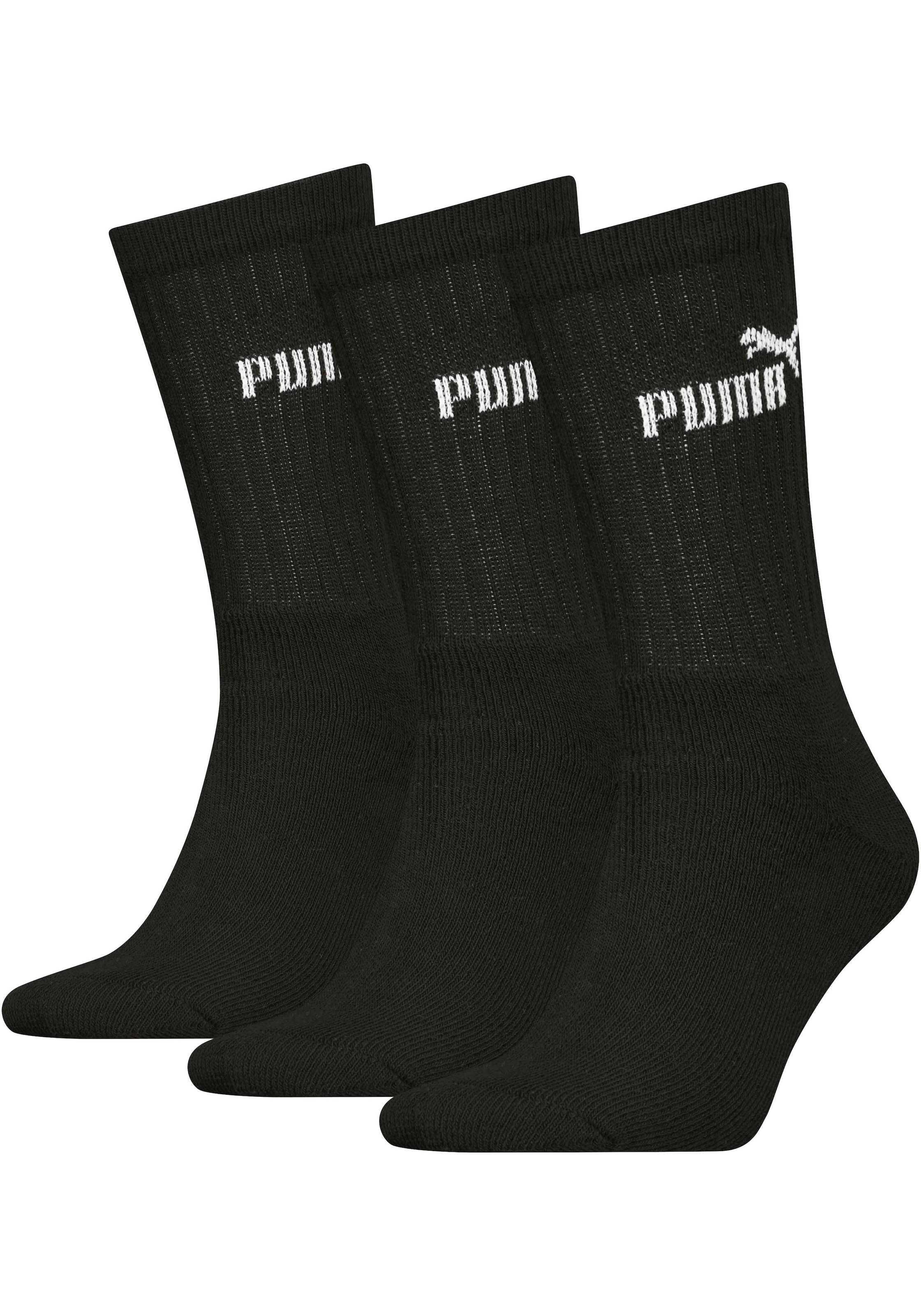 PUMA Freizeitsocken 3 Paar tlg. Atmungsaktiv, feuchtigkeitsregulierend, Stretchanteil
