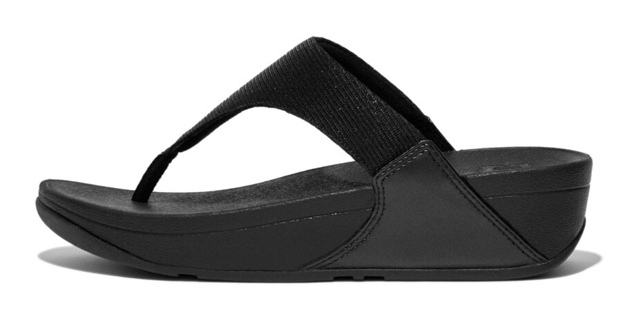 Fitflop Zehentrenner »LULU SHIMMERLUX TOE-POST SANDALS«, Keilabsatz, Sommerschuh, Schlappen in schimmernder Optik