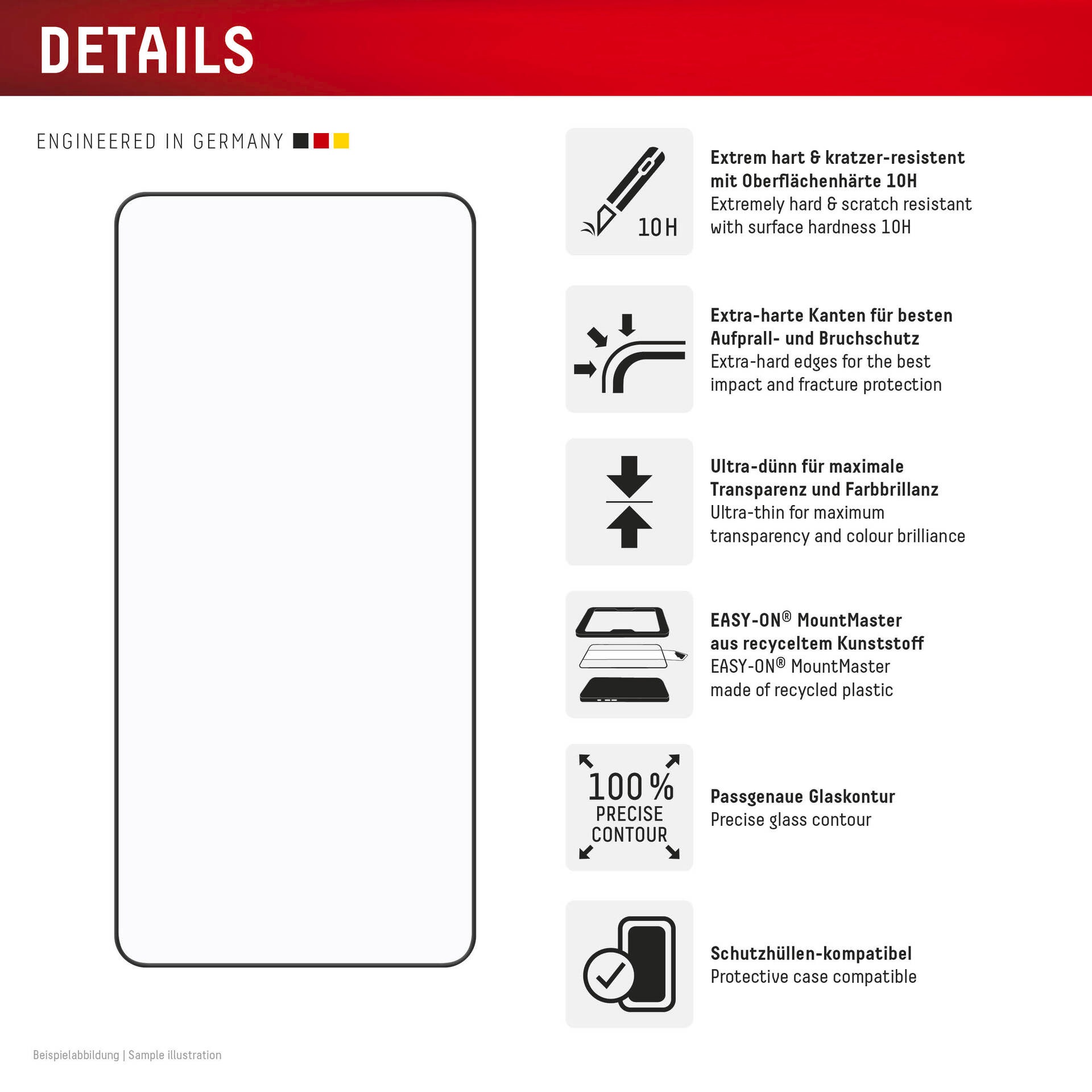 Displex Displayschutzglas »Premium Glass Screen Protector Full Cover mit MountMaster« für Samsung Galaxy S26 Displayschutzfolie, Schutzfolie, Bildschirmschutz, kratz- & stoßfest