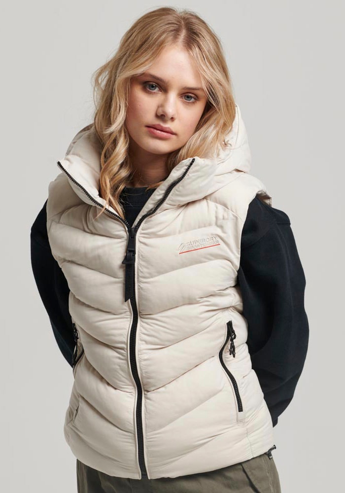 Steppweste PADDED »HOODED MICROFIBRE GILET« bei ♕ Superdry