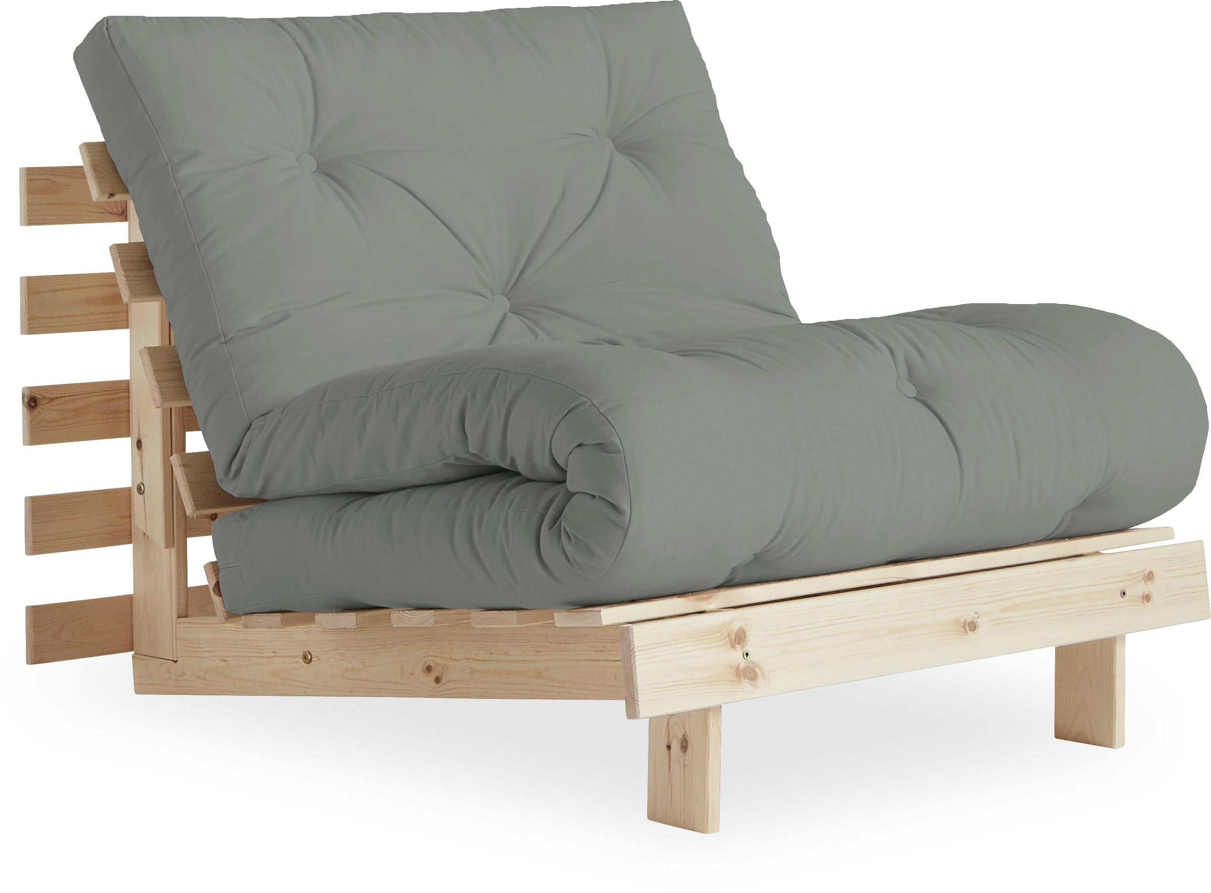 Karup Design Daybett "Roots Sofa Bed, Schlafsofa, Bettfunktion, FSC-Massivholz, B: 90 cm" Erhältlich in Breite 90 cm, 140 cm oder 160 cm, Inkl. Futonmatratze. Made in Europe, minimalistisches Design
