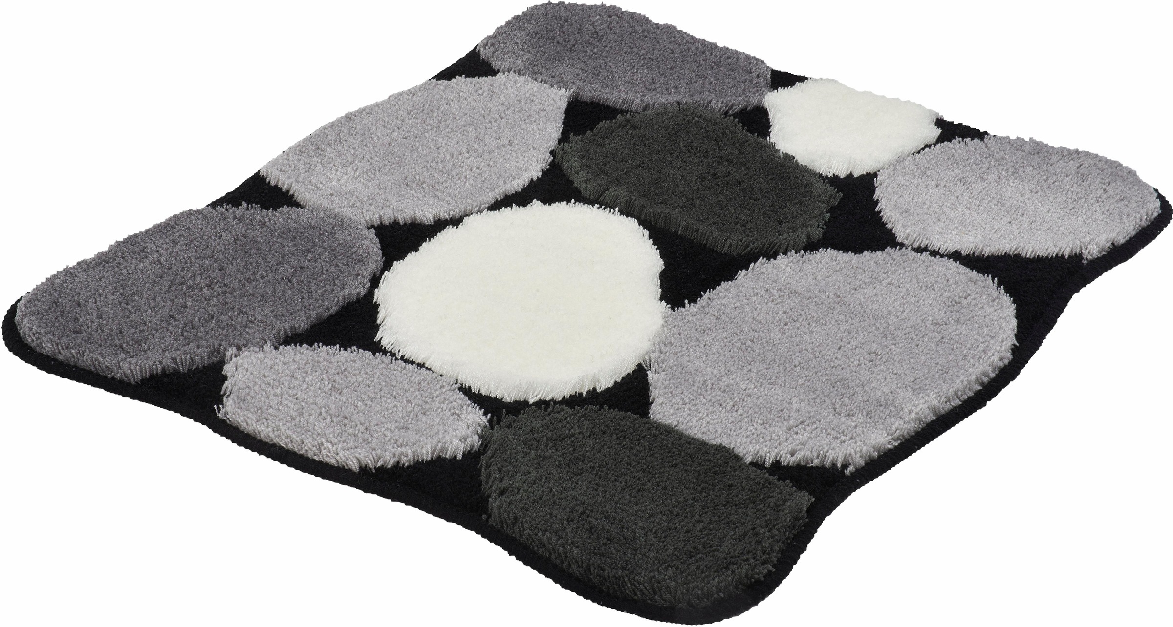 Kleine Wolke Badematte »Stone«, rutschhemmend beschichtet, fußbodenheizungsgeeignet, Badteppich, Stein Optik, Hoch-Tief Effekt, waschbar