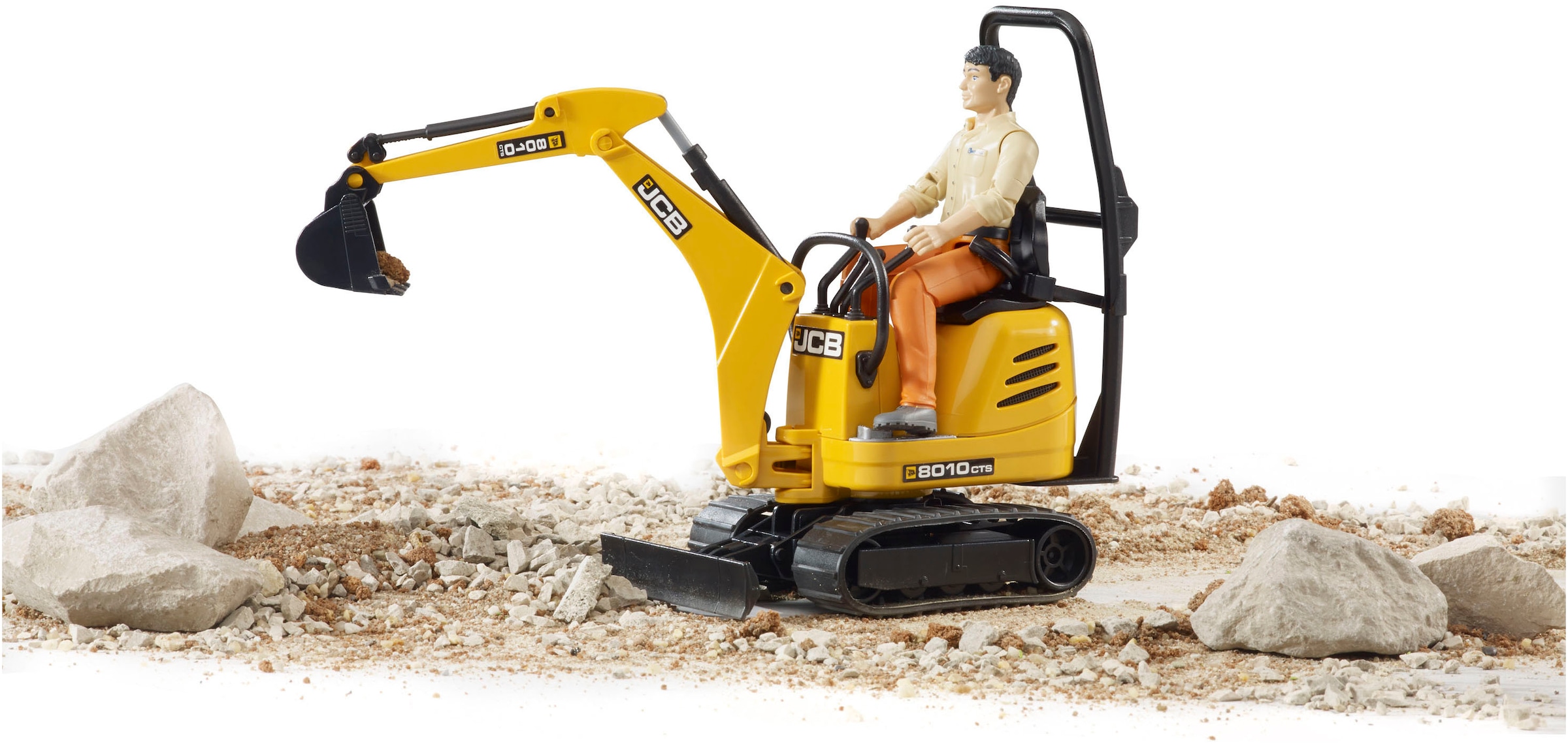 Bruder® Spielzeug-Bagger »bworld JCB Bagger 25 cm mit Figur (62002)« Made in Europe