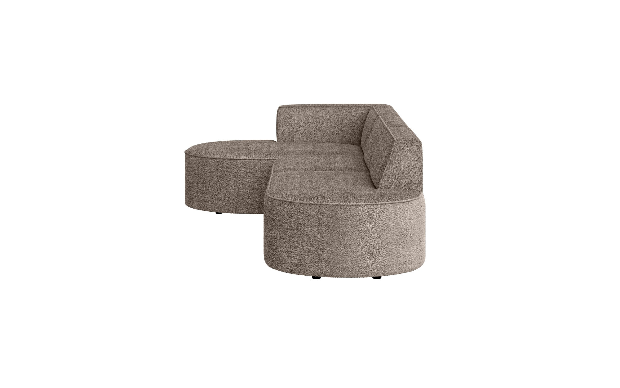 andas Ecksofa »EIVIND Designer Sofa mit Ottomane rechts/links, B/T/H: 343/159/72 cm«, L-Form mit Wellenunterfederung, auch in Feincord und Bouclé