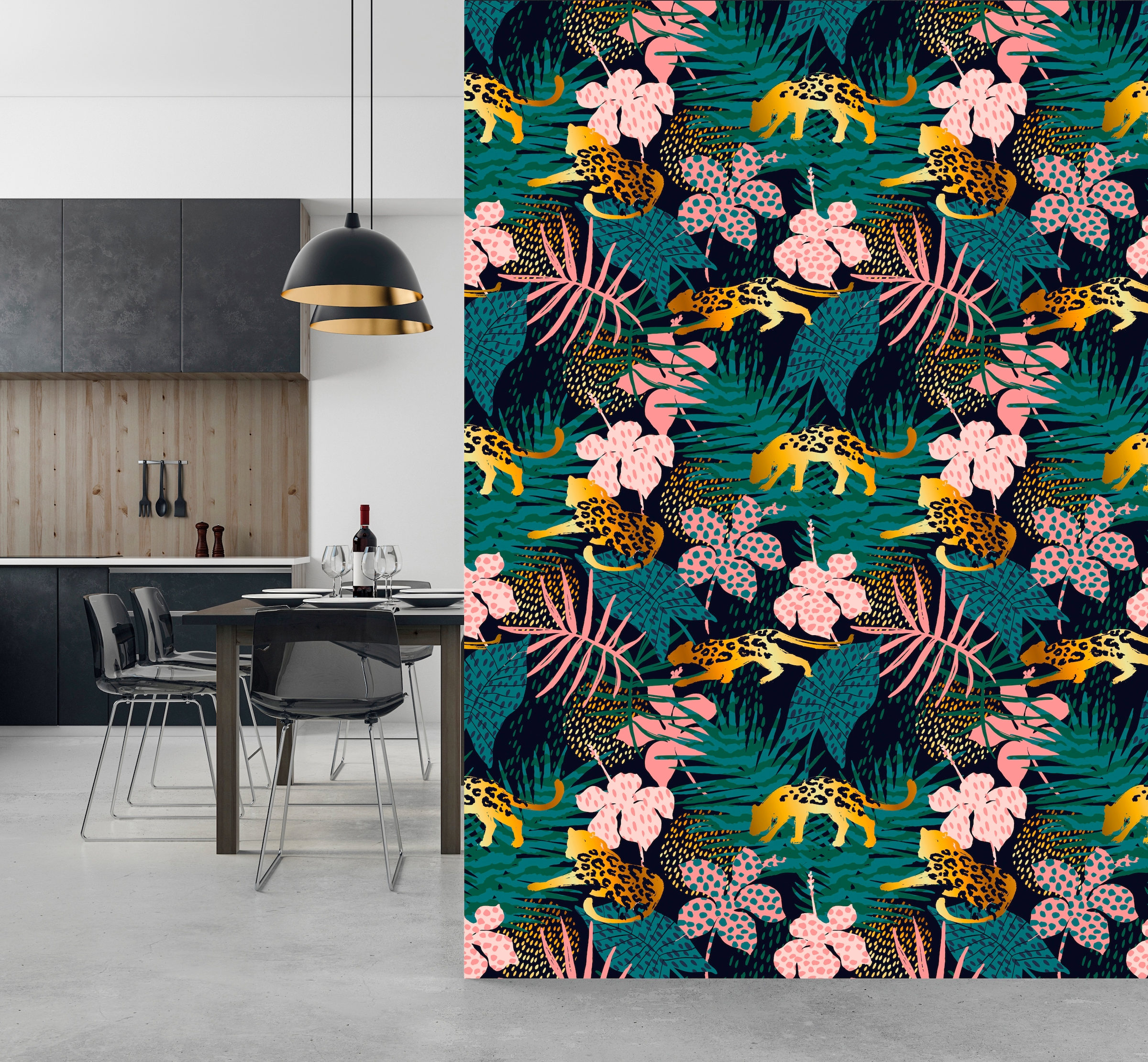 queence Vinyltapete »Gillian«, bedruckt-Motiv-botanisch-floral-gemustert-natürlich, 90x250cm, selbstklebend, kinderleichte Anbringung, Sticker