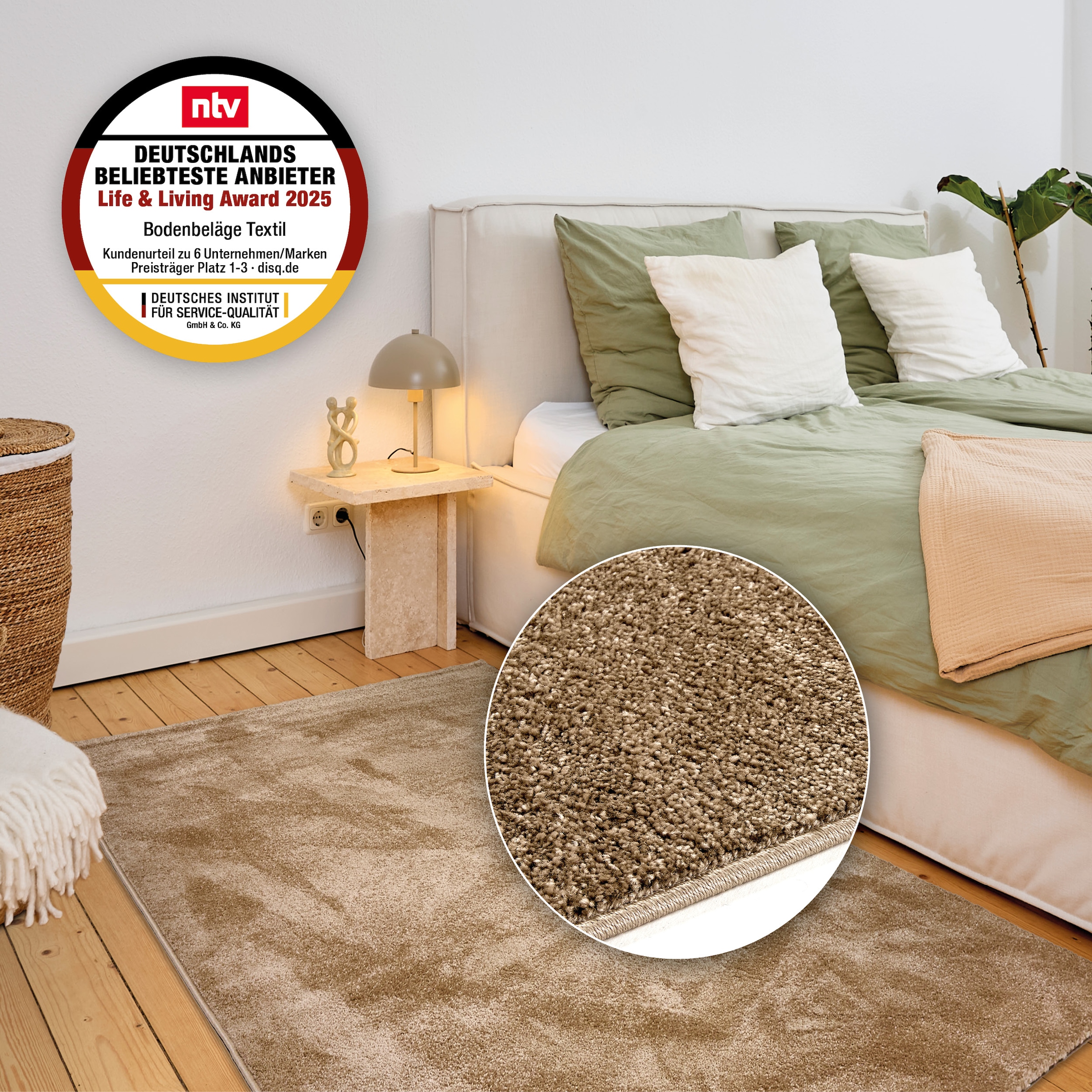 ASTRA Teppich »Sam 250« rechteckig 8 mm Höhe weicher Kurzflor, Wohnzimmer, Schlafzimmer