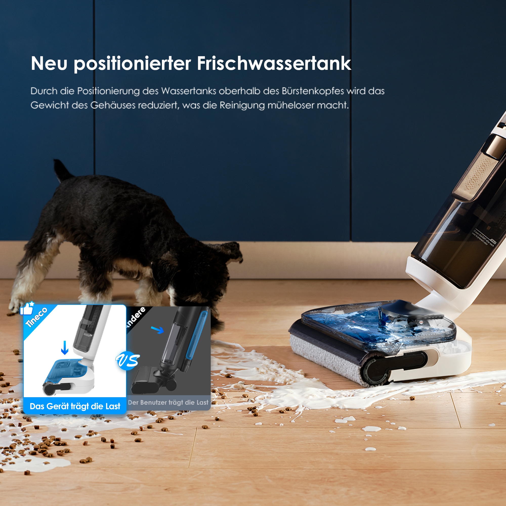 Tineco Nass-Trocken-Sauger »Floor One S5 Stretch Extreme, 180° Neigung, Selbstreinigung,«, 40 Min Akku, automatische Anpassung der Saugleistung, Tierhaarfilter
